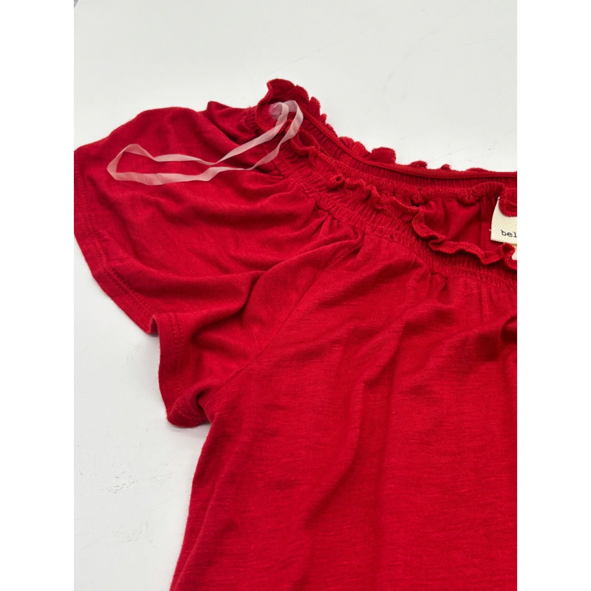 Other Belle Du Jour Juniors' Flutter Sleeve Peasant Top, Pomegran Size S / US 4 / IT 40 - 6 Thumbnail
