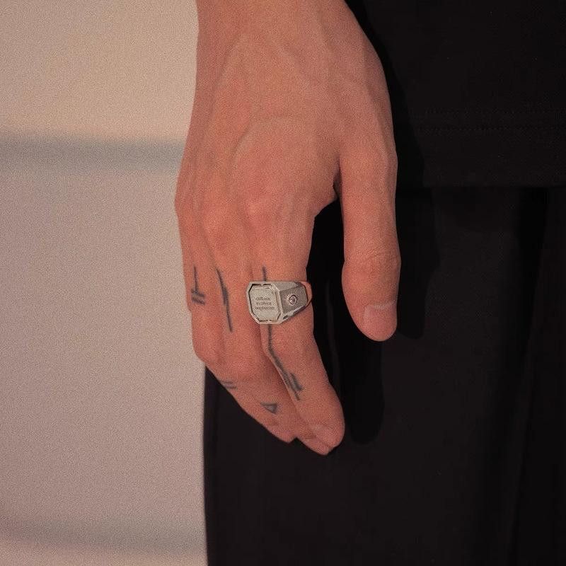 Jewelry Punk Jewelry Rings Open Size Chrome Ring (Size 7-13) Size ONE SIZE - 4 Thumbnail