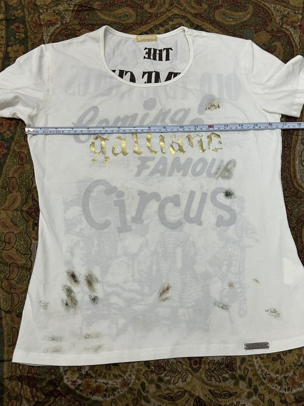 John Galliano S/S 1997 John Galliano “The Circus Collection” Dirty T-Shirt Size S / US 4 / IT 40 - 18 Thumbnail