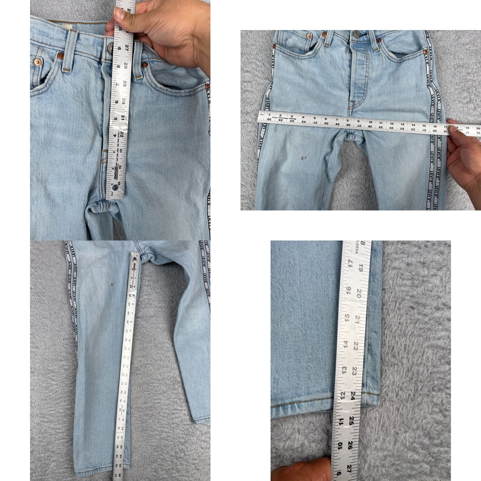 Levi's Levi's Jeans Womens 24 Blue Denim 501 Original Cropped Premium Big E 24x25 Size 42" / US 20 - 9 Thumbnail