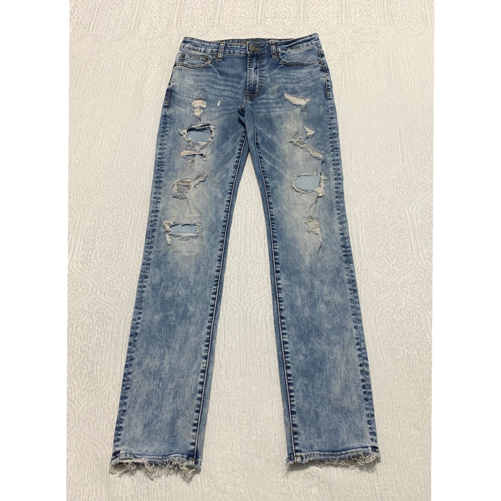 American Eagle Outfitters American Eagle Jeans Men's Slim Flex 29x32 Ripped Distressed Denim Acid Wash Size US 29 - 2 Thumbnail