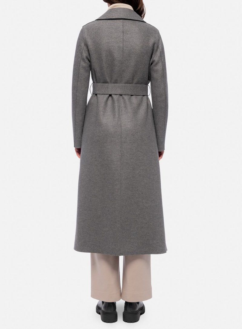 Harris Wharf London o1s22i1n1024 Pressed Wool Long Coat in Grey Size S / US 4 / IT 40 - 4 Thumbnail