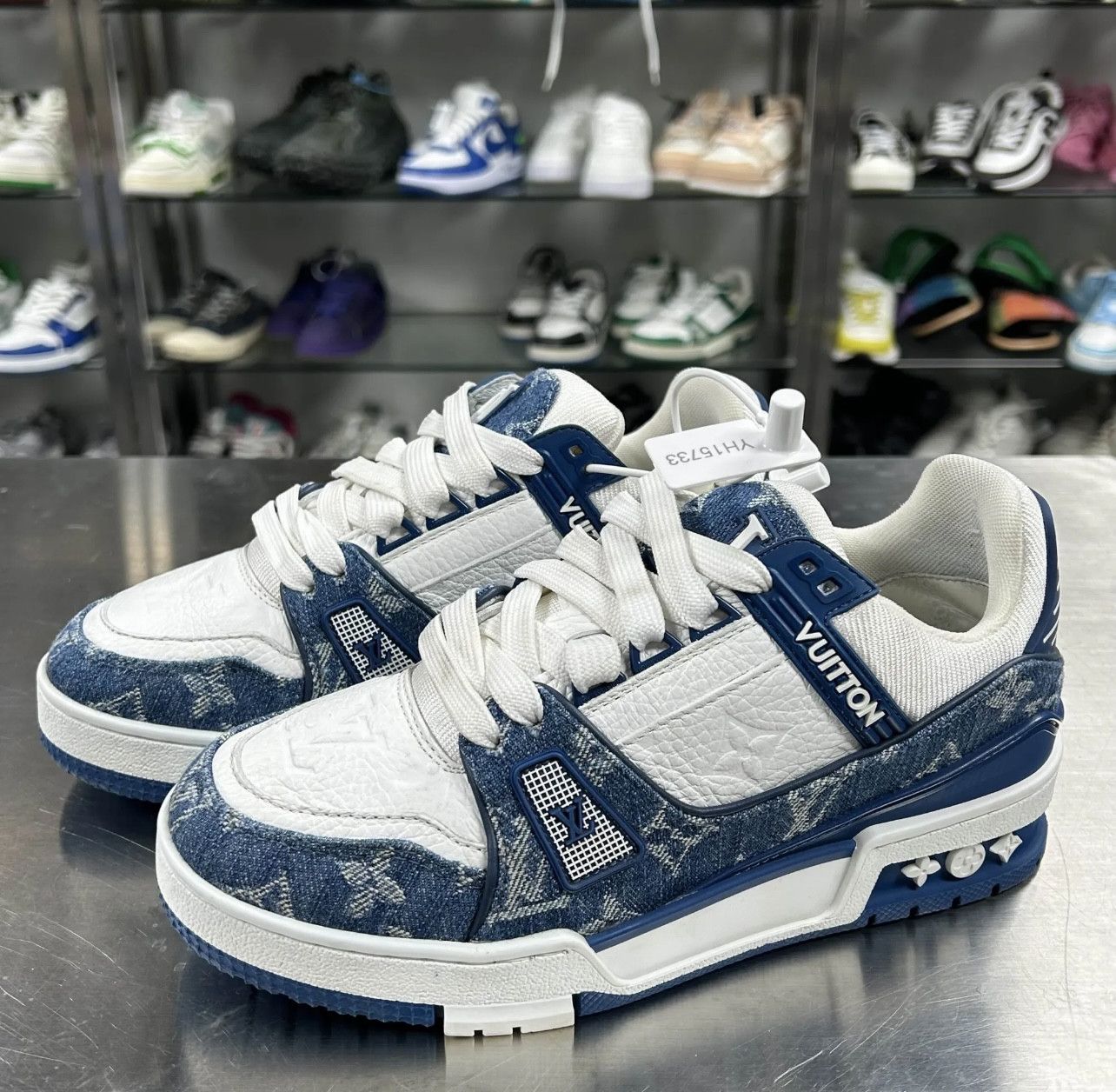 Louis Vuitton louis vuittion trainer denim blue white 0079-yq Size US 4 / IT 34 - 1 Thumbnail
