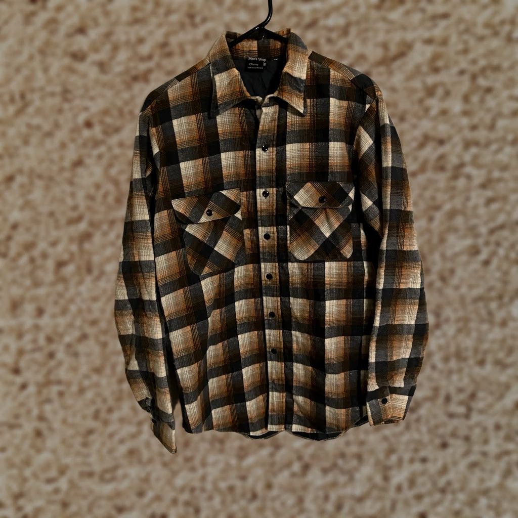 JCPenney VINTAGE JC Penney Shirt L/S Plaid Flannel Quilt Lined Medium Tall Men's Size US M / EU 48-50 / 2 - 1 Thumbnail