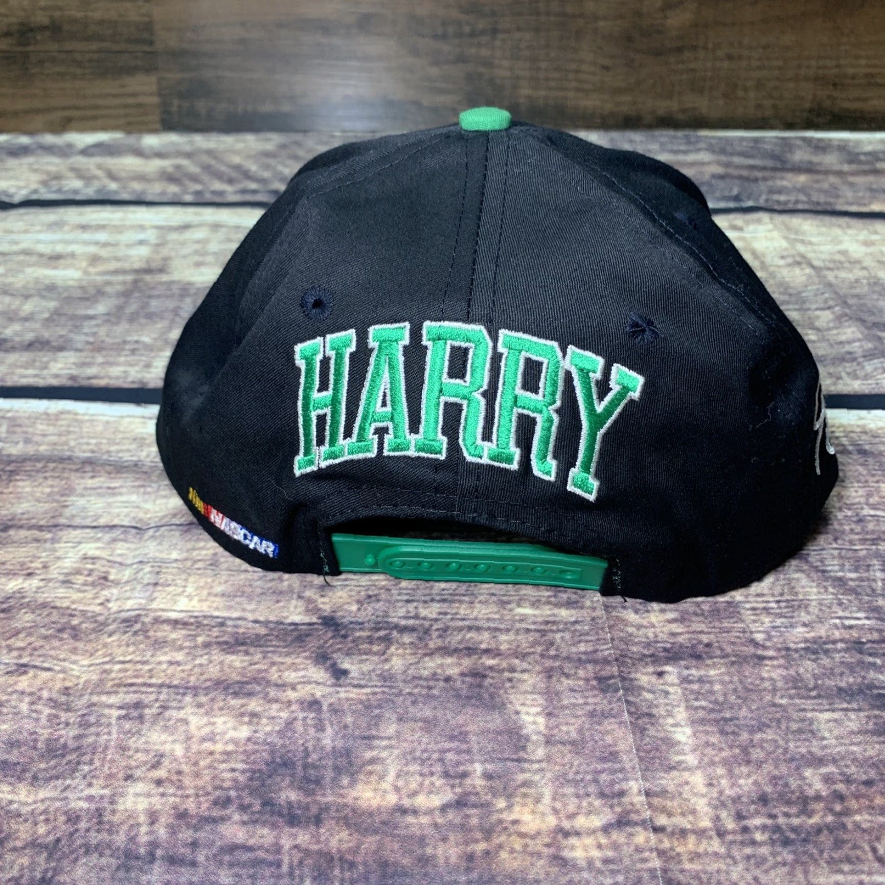 Vintage VINTAGE Checkered Flag Sports NASCAR Hat Baseball Cap Snap Back Mens One Size Adjustable Green Black Handsome Harry Gant #33 Size ONE SIZE - 2 Thumbnail