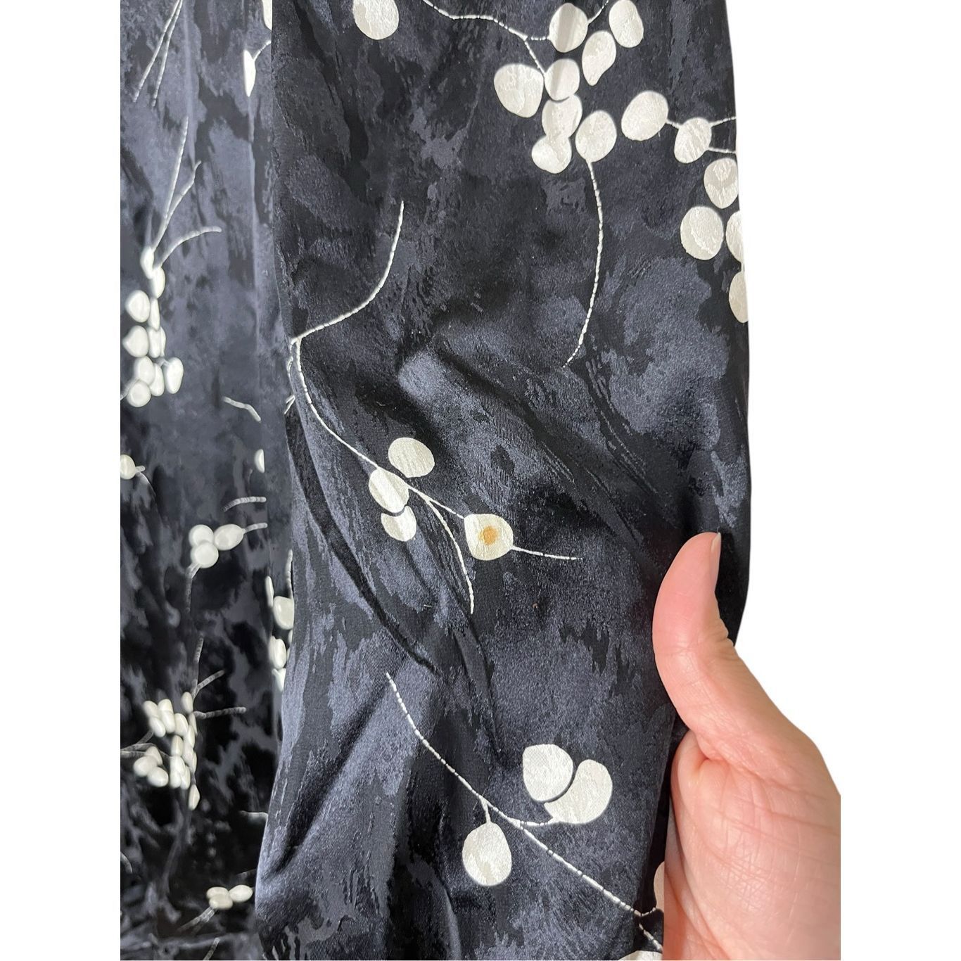 Other Vintage 1980's Saint Romei Sz 12 100% Silk Dress Black Flora Size XL / US 12-14 / IT 48-50 - 5 Thumbnail