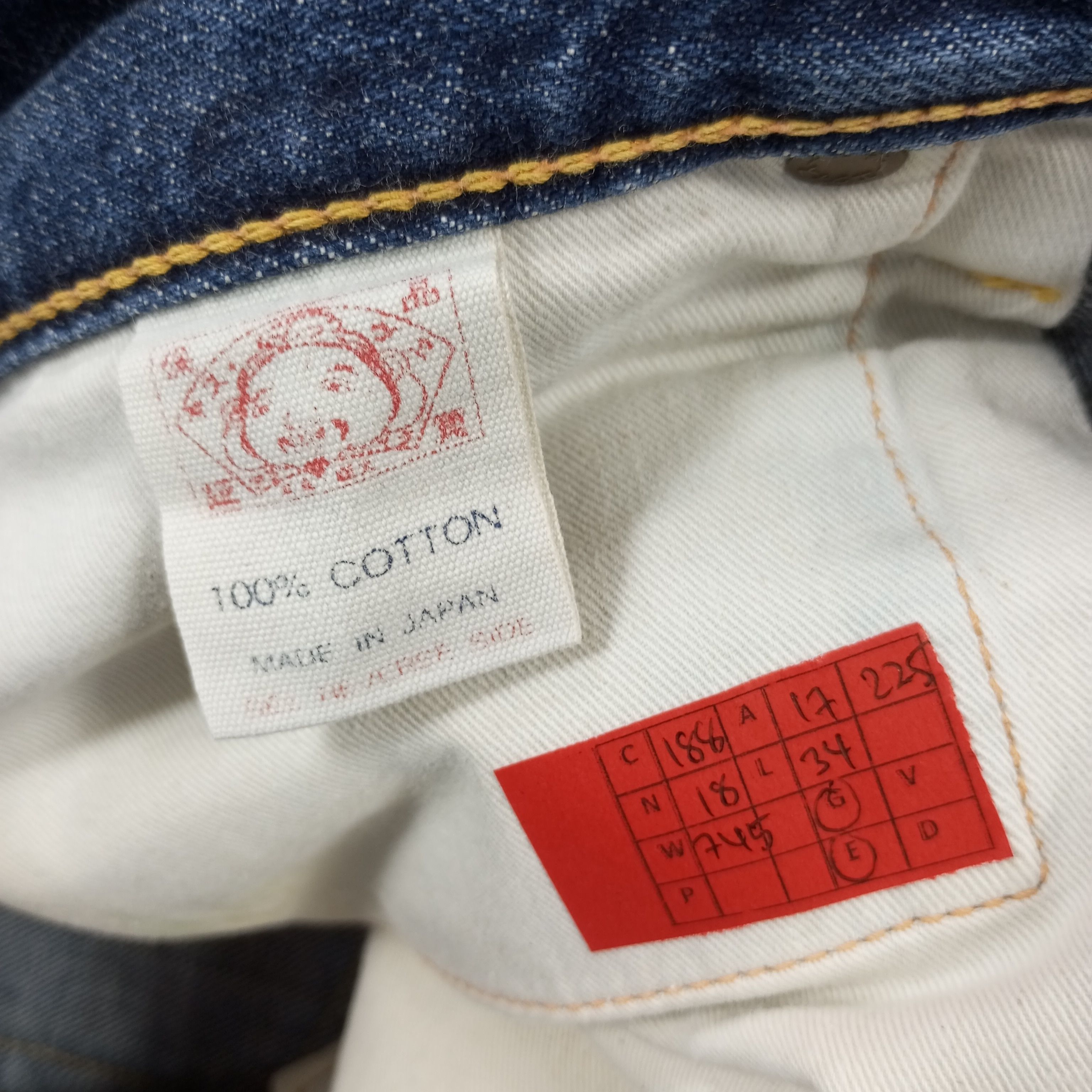 Evisu × Vintage Evisu Japanese Brand Streetwear Custom Daicock Style Jeans Size US 34 / EU 50 - 10 Thumbnail
