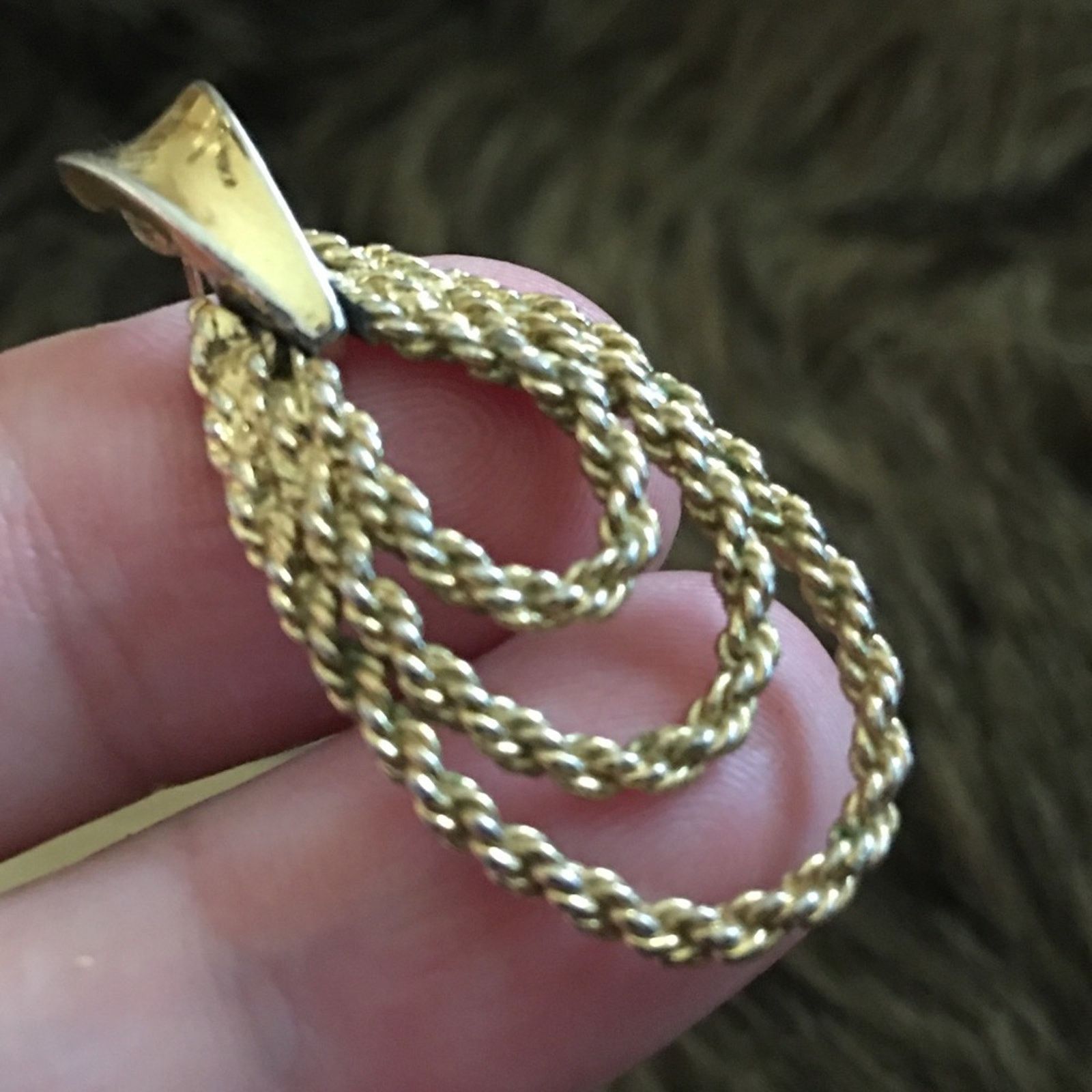 Vintage Vintage gold tone rope design pierced earrings Size ONE SIZE - 3 Thumbnail