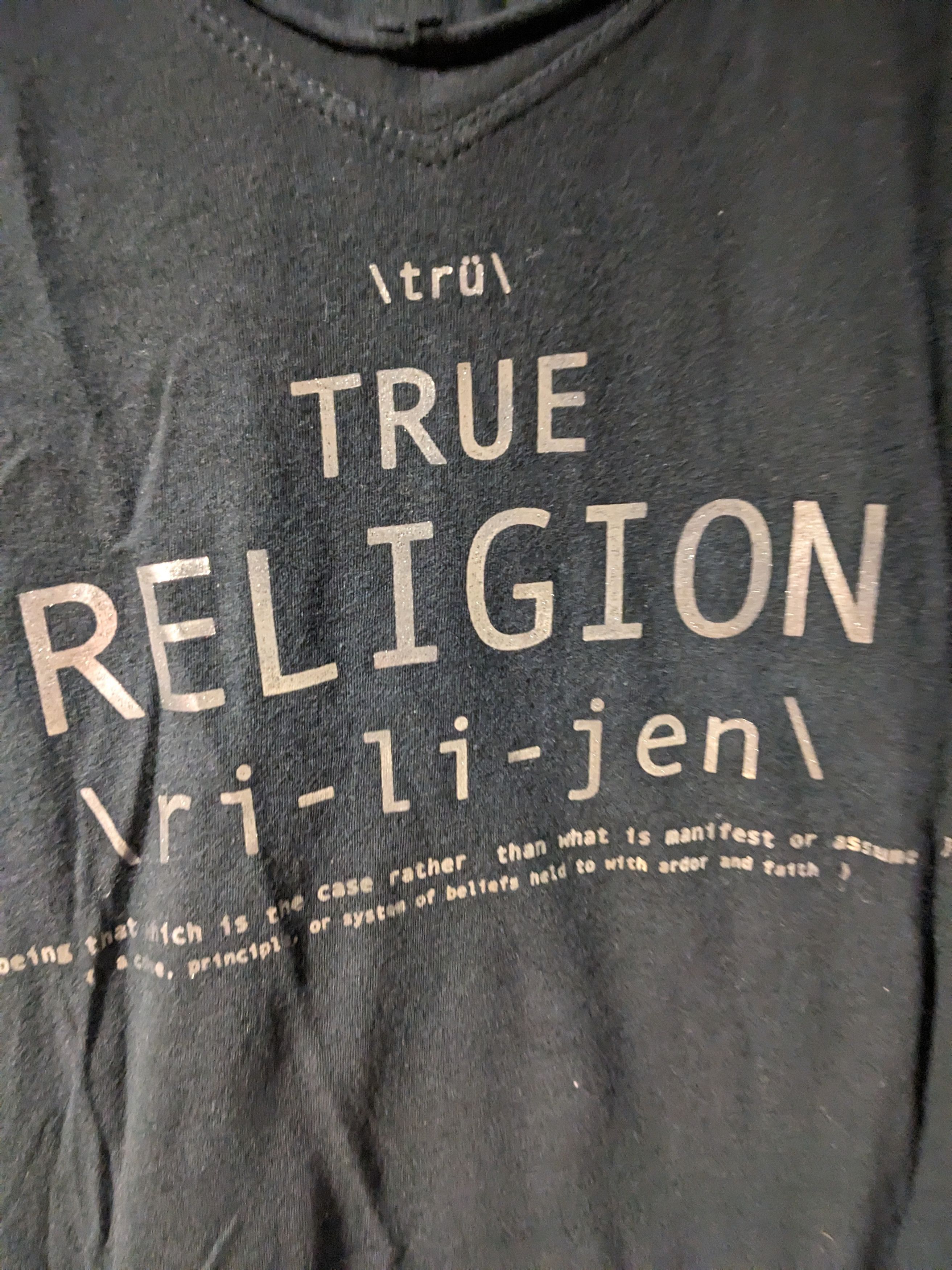 Designer × True Religion True Religion Spell Out Logo Womans Medium Black T-Shirt Size M / US 6-8 / IT 42-44 - 2 Thumbnail