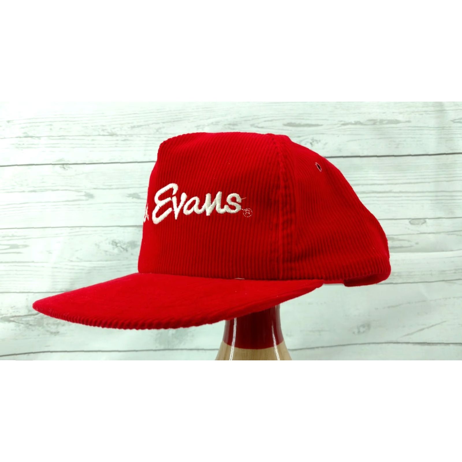Vintage VINTAGE BOB EVANS Corduroy Hat Red Trucker Country Snapback Men Adjustable Size ONE SIZE - 3 Thumbnail