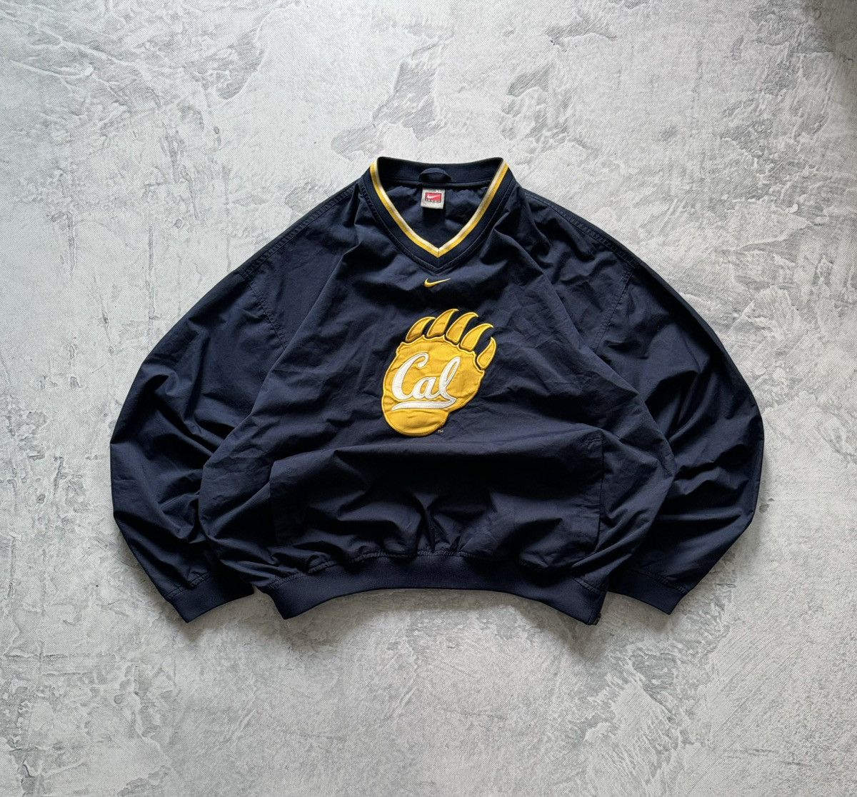 Nike × Vintage 90s Nike Vintage Nylon Center Swoosh Oversize Sweatshirt Y2K Size US XL / EU 56 / 4 - 2 Thumbnail