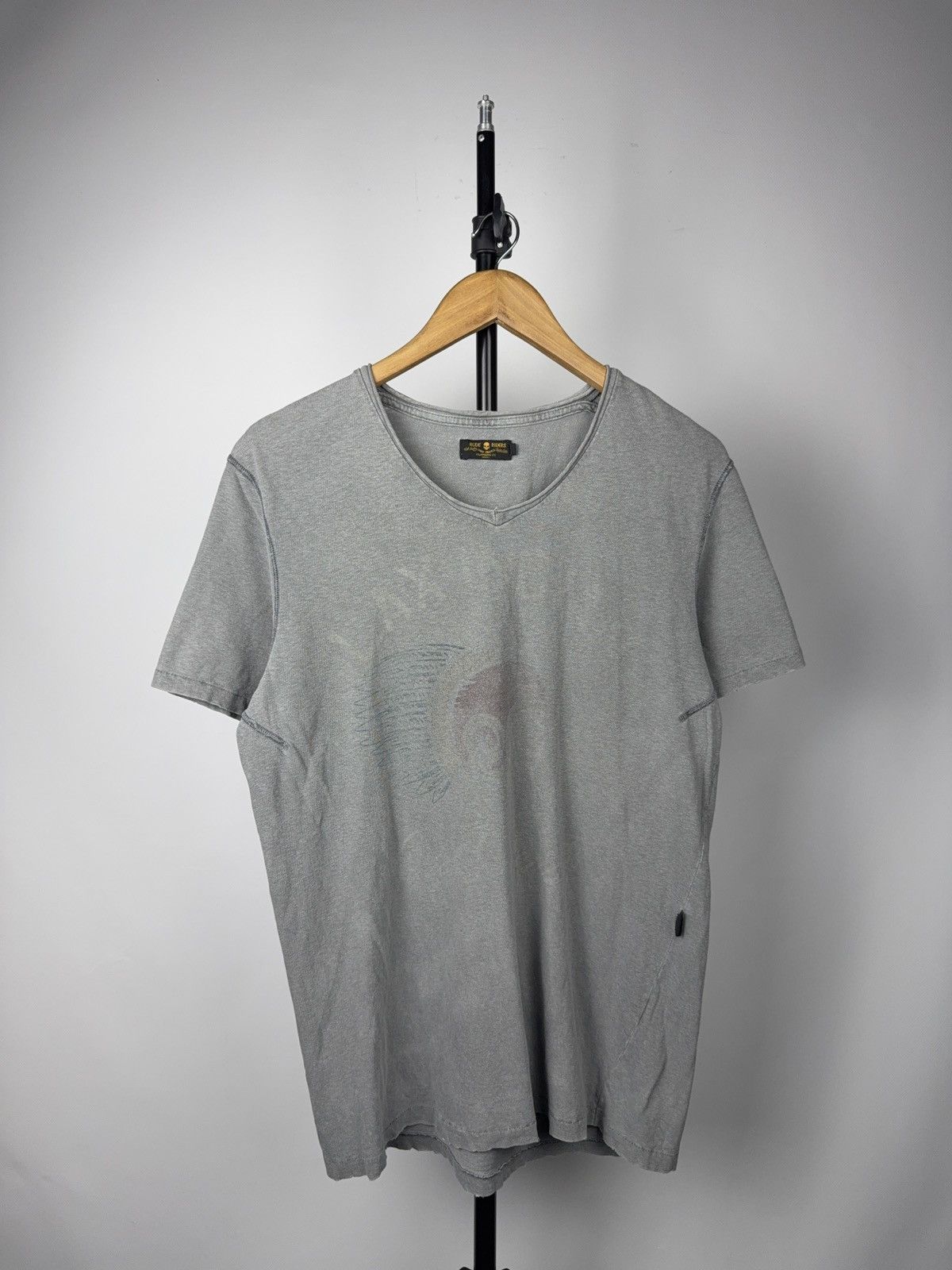Harley Davidson Rude Riders Vintage Washed Biker Moto 00s V-Neck Tee Grey M Size US M / EU 48-50 / 2 - 1 Thumbnail