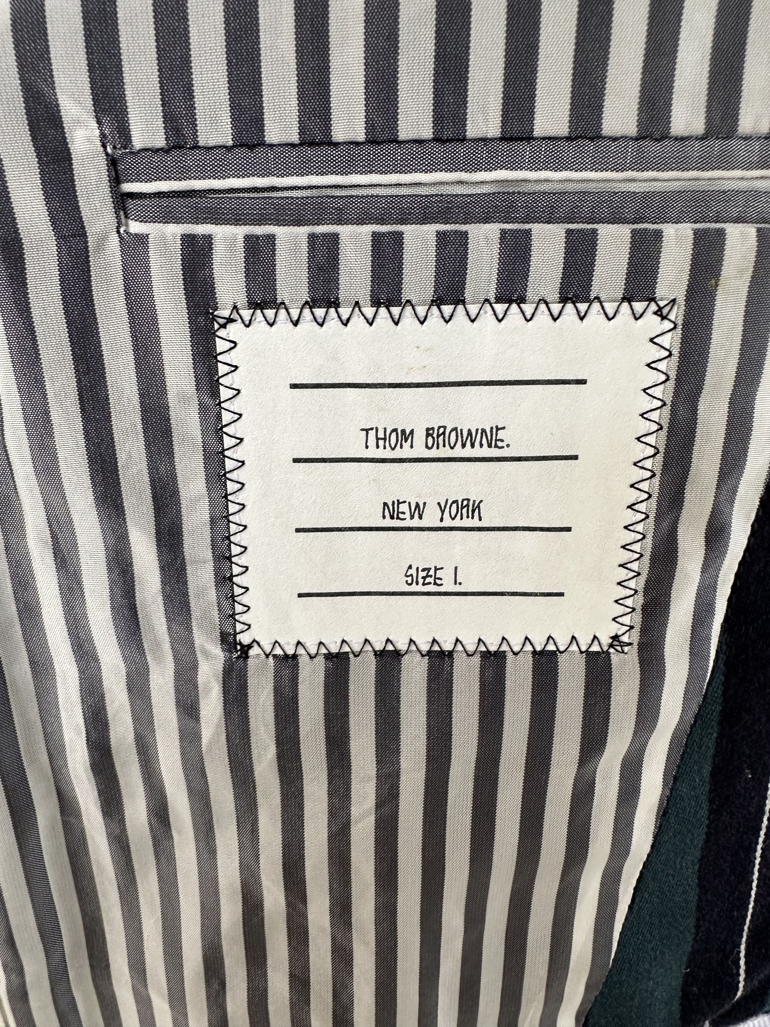 Thom Browne Thom Browne Green/Black Stripe White Piped Blazer Size 36S - 2 Thumbnail