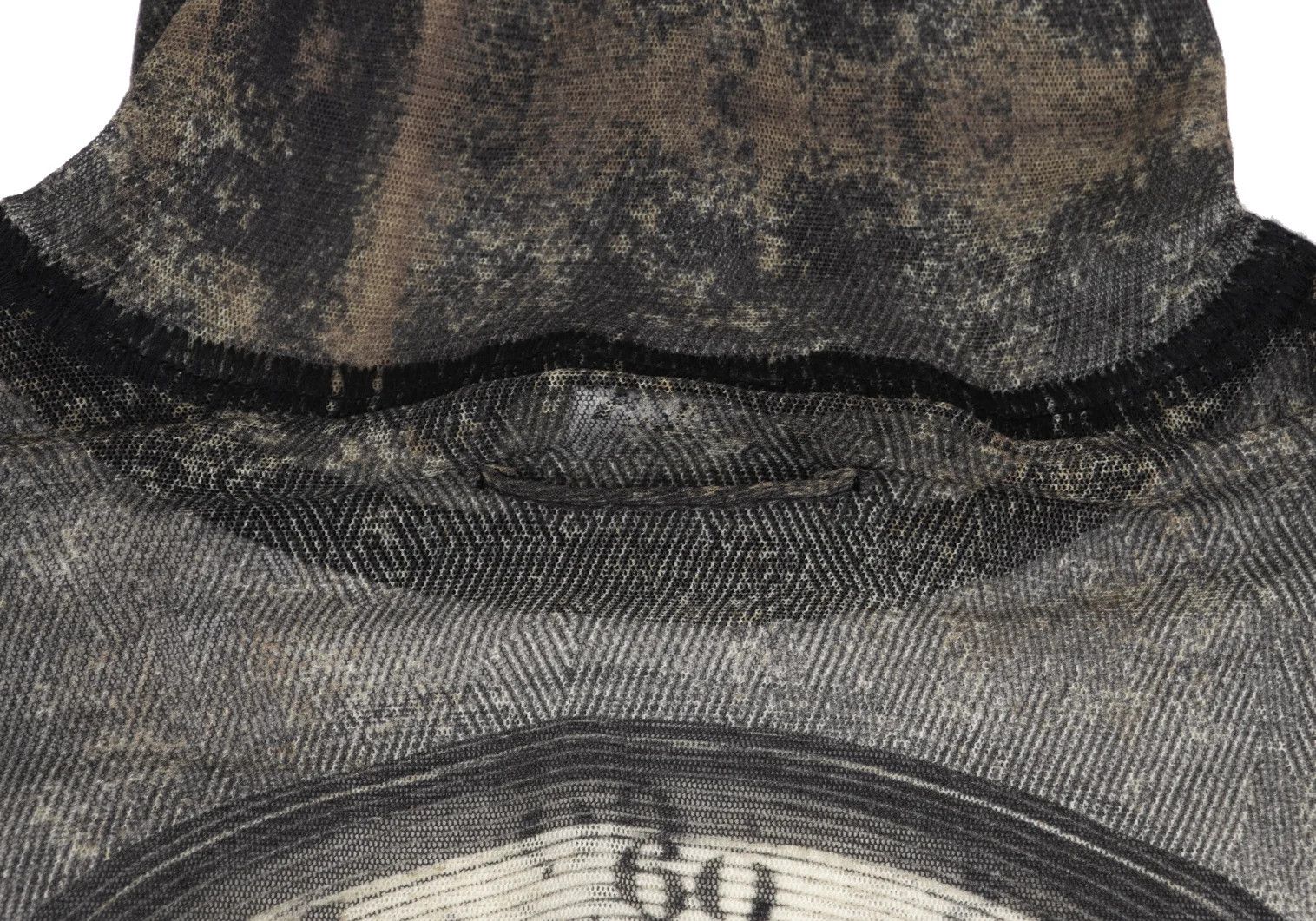 Jean Paul Gaultier Punk Girl Print High Neck Power Net Top in Charcoal Size US M / EU 48-50 / 2 - 11 Thumbnail