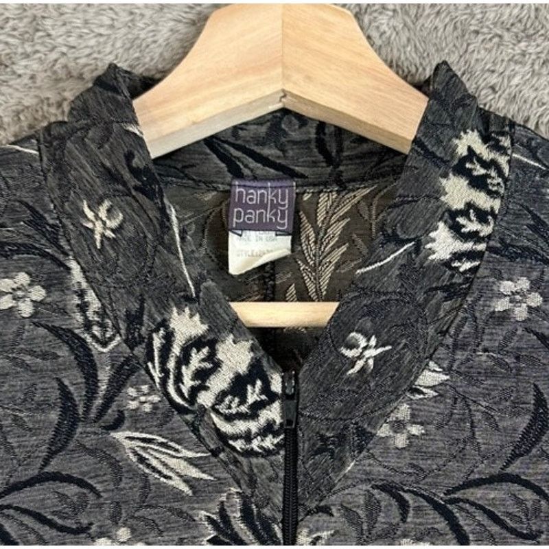 Other Hanky Panky Gray Floral Jacket Full Zip Long Sleeve Top M Size M / US 6-8 / IT 42-44 - 6 Thumbnail