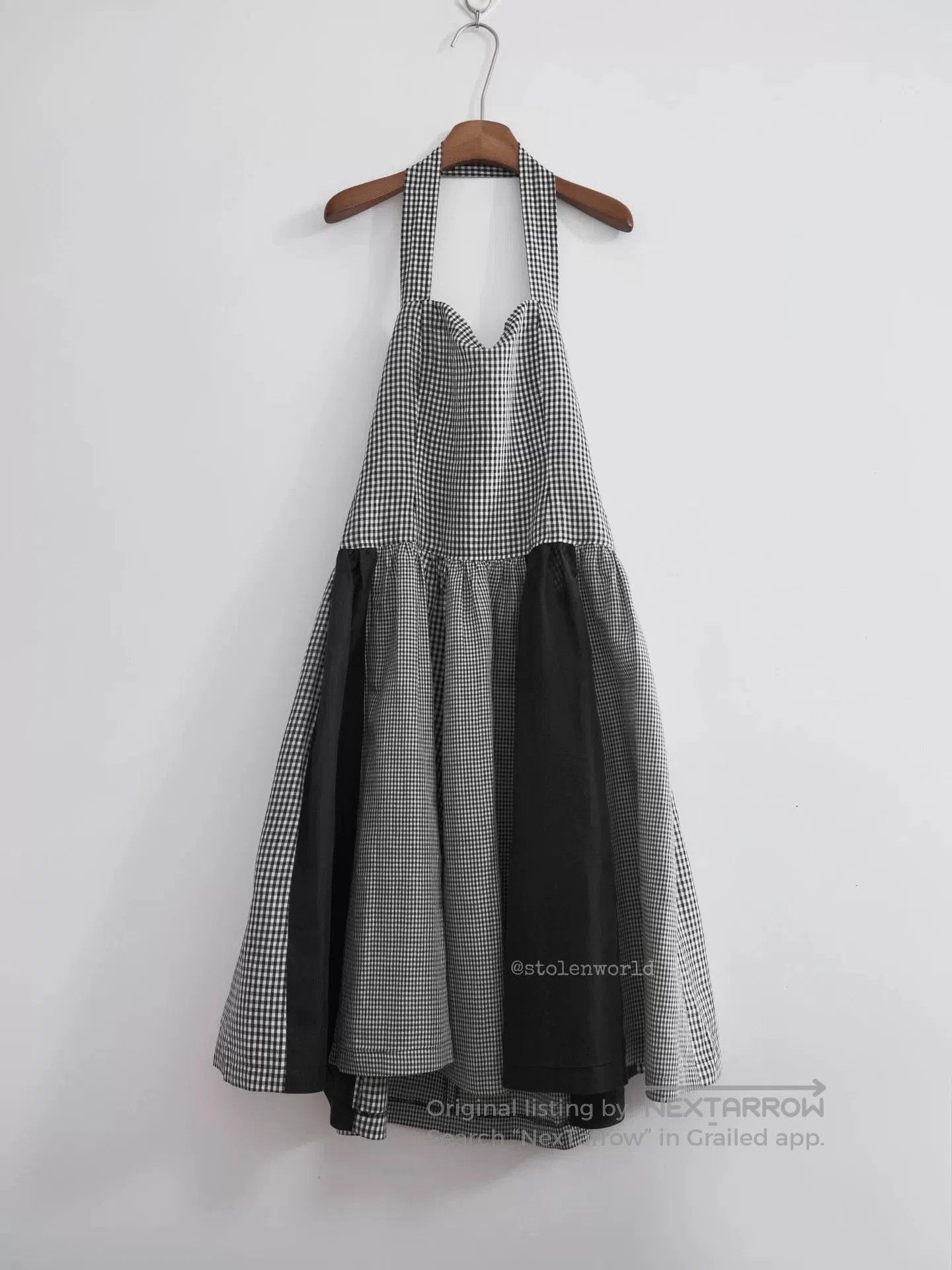 Comme des Garcons black and white check halter dress. Size M / US 6-8 / IT 42-44 - 2 Thumbnail