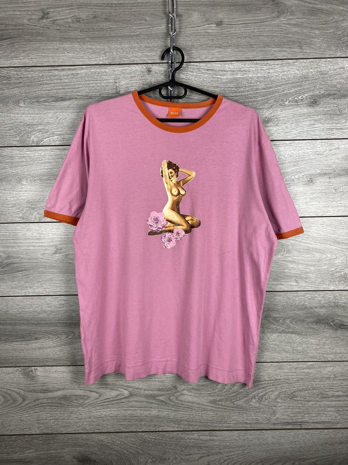 Hugo Boss Mens Vintage Hugo Boss Nude Woman T Shirt Tee Size US L / EU 52-54 / 3 - 2 Thumbnail