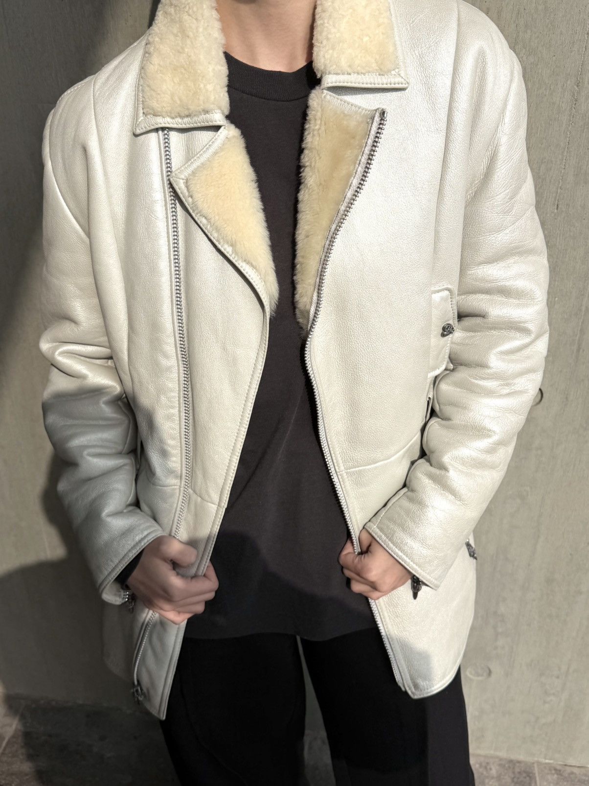 Chrome Hearts Chrome Hearts Vintage 2000s Leather & Shearling Coat Jacket Size US M / EU 48-50 / 2 - 5 Thumbnail