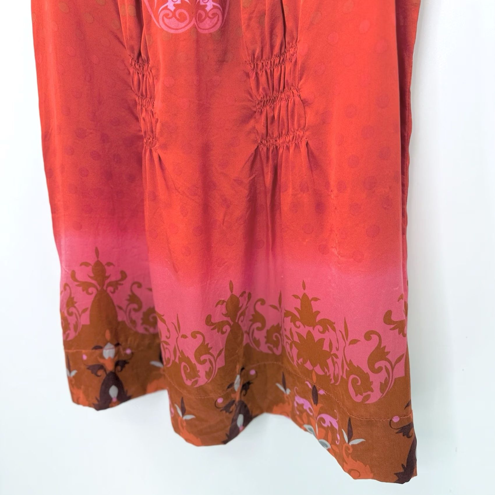 Vintage CAbi Top Womens M Red True Love Tank Sleeveless Floral Silk Pleated Preppy Size M / US 6-8 / IT 42-44 - 5 Thumbnail