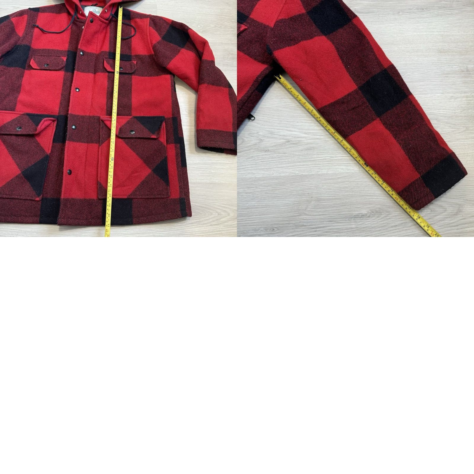 Johnson Woolen Mills VINTAGE Johnson Woolen Mills Buffalo Plaid Hooded Wool Hunting Jacket 44 Mens Jacket Size US S / EU 44-46 / 1 - 8 Thumbnail