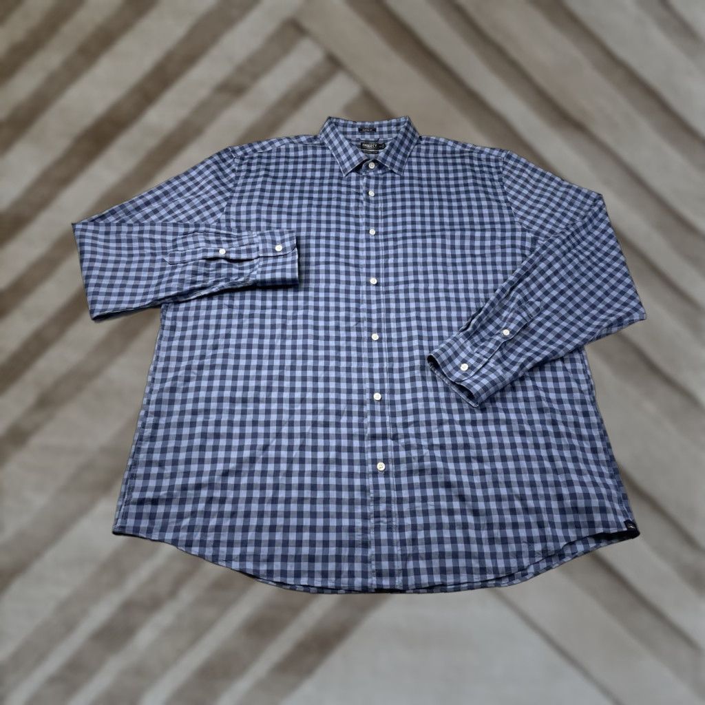Faherty Faherty Movement Shirt Mens 2XL Button-Down Blue Plaid Classic Fit Size US XXL / EU 58 / 5 - 1 Thumbnail