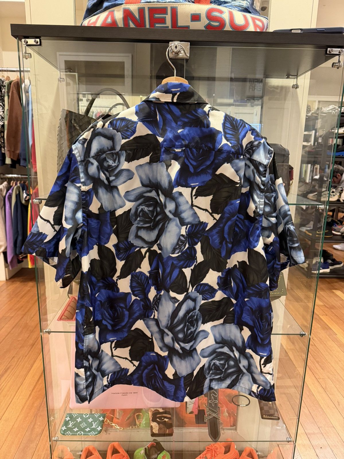 Prada Prada Nylon Floral Button Up - Blue Size US XL / EU 56 / 4 - 2 Thumbnail