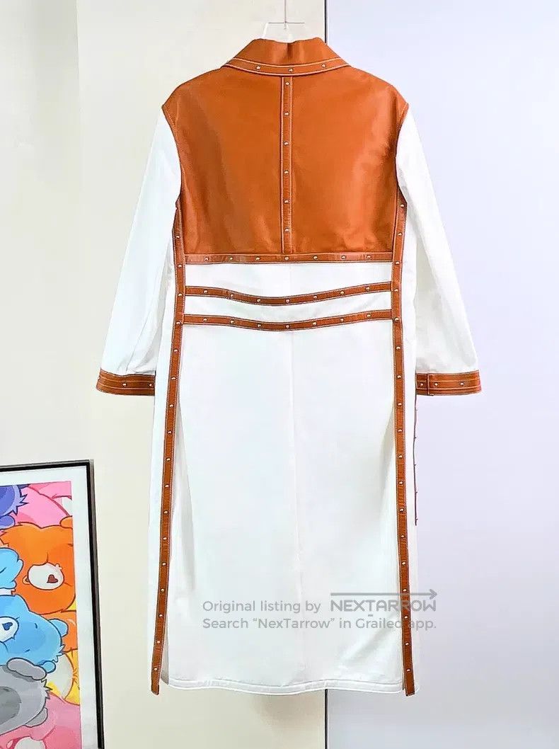 Hermes Hermes Color-Blocked Cotton Leather Coat Size XXS / US 00 / IT 34 - 3 Thumbnail