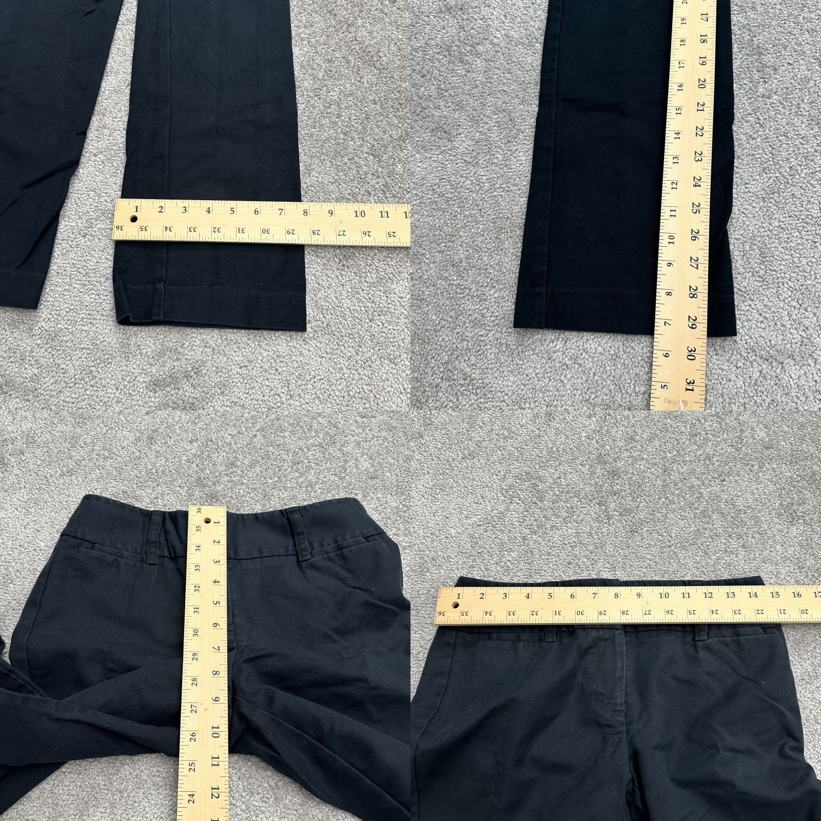 Vintage Dana Buchman Chino Pants Womens 4 Black Straight Leg 29.5" Inseam Regular Fit Size 27" / US 4 / IT 40 - 8 Thumbnail