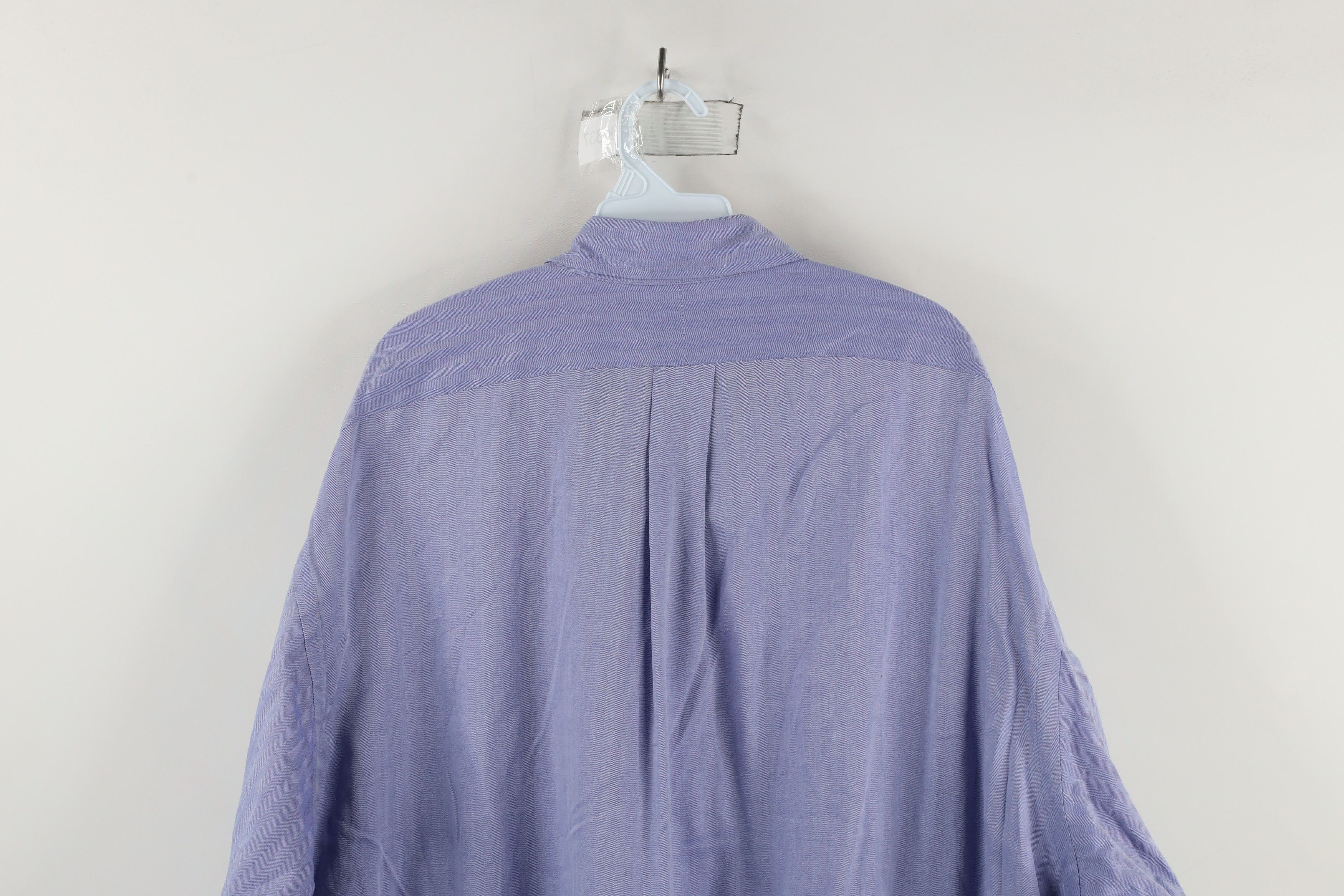 Ralph Lauren × Vintage Vintage 90s Ralph Lauren Collared Button Down Shirt Blue Size 44 - 7 Thumbnail