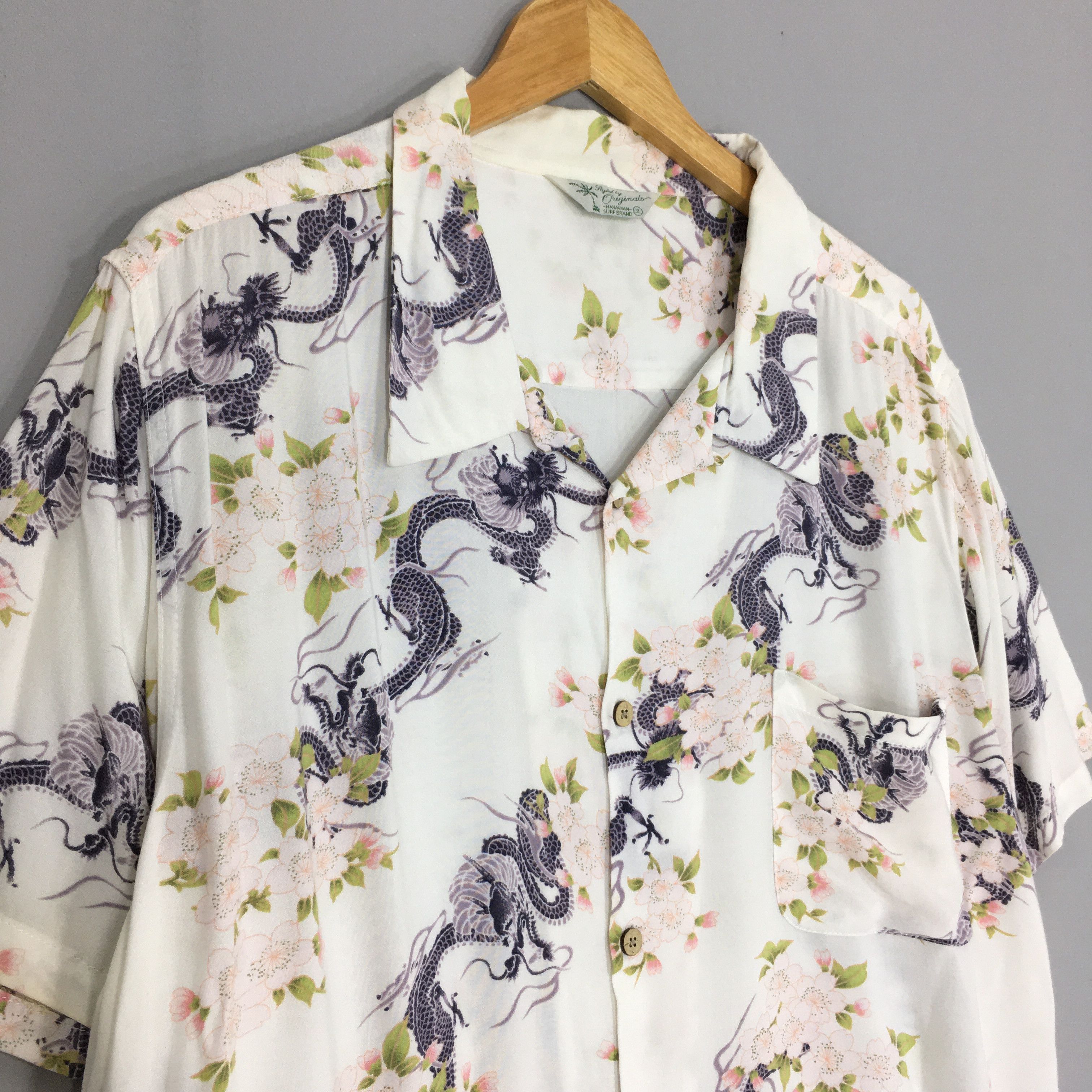 Japanese Brand × Vintage Vintage 1990s Hawaiian Japanese Dragon Rayon Shirt XLarge Size US XL / EU 56 / 4 - 3 Thumbnail