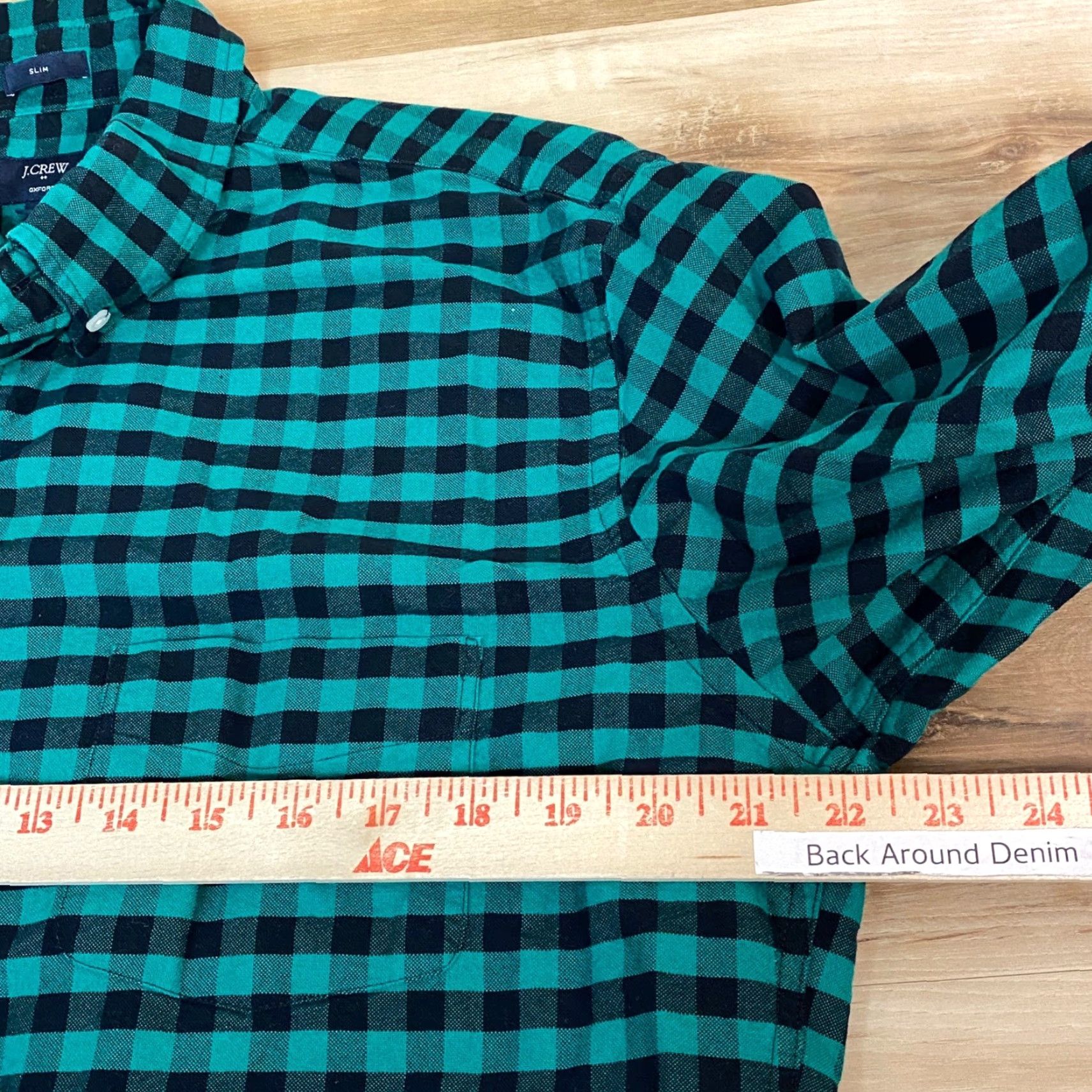 J.Crew J.Crew Shirt Mens XL Slim Fit Oxford Buffalo Check Green Black Long Sleeve Size US XL / EU 56 / 4 - 5 Thumbnail