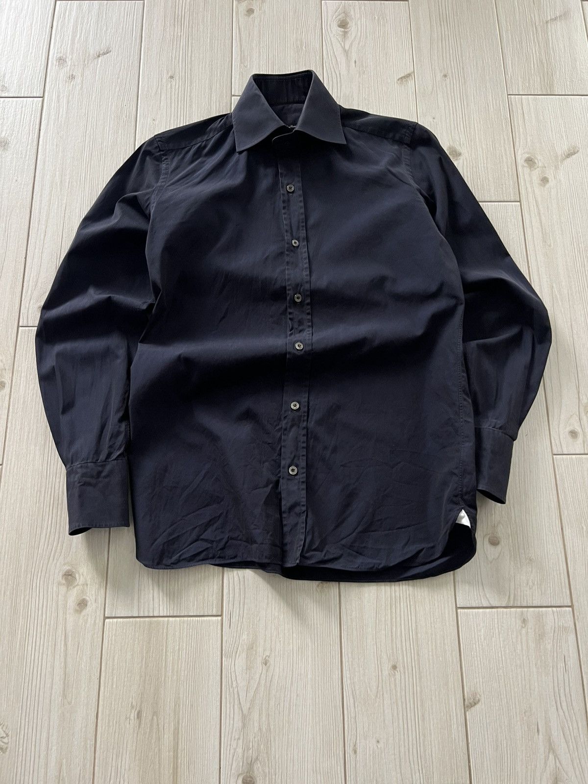 Tom Ford Tom Ford Cotton Shirt Dark Blue Small Size US M / EU 48-50 / 2 - 1 Thumbnail