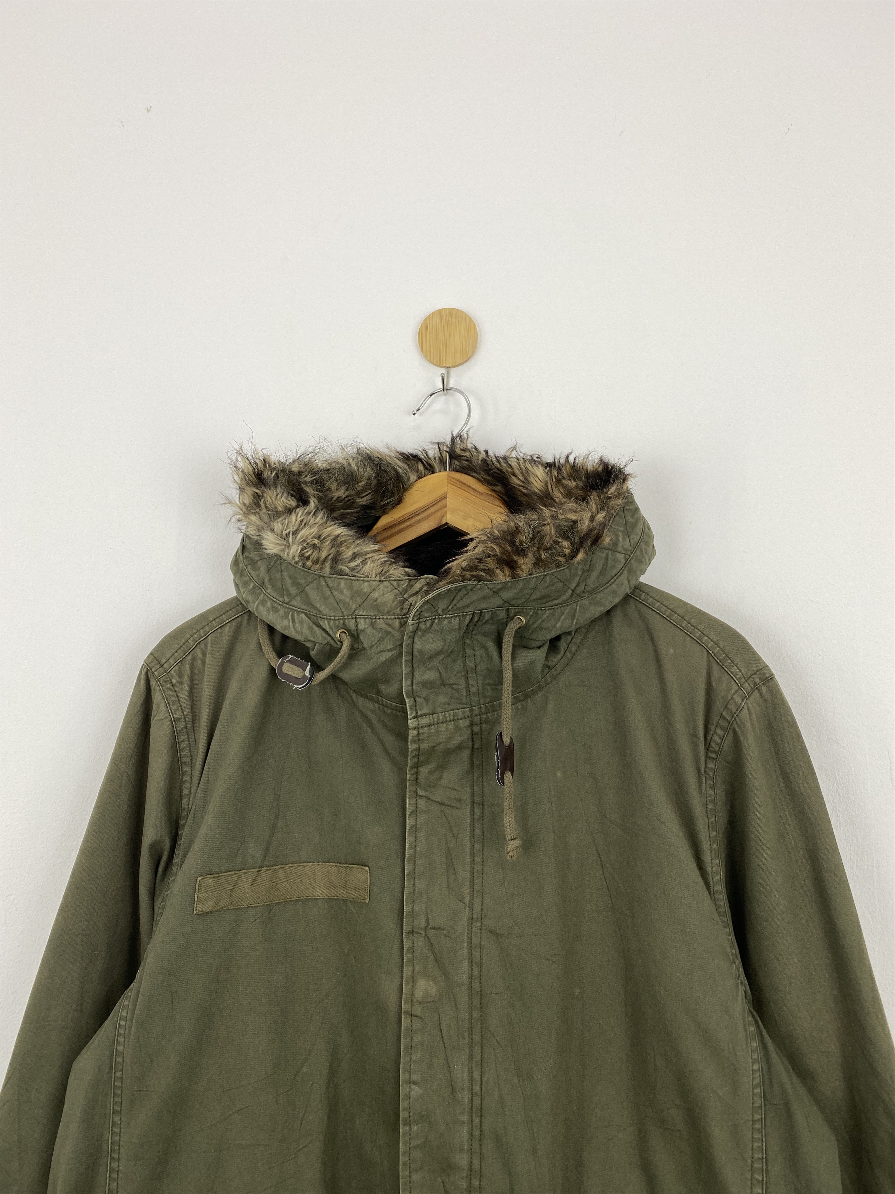 GU Vintage GU Military Jacket Sherpa Denim Hoodie Jacket J1833 Size US XL / EU 56 / 4 - 2 Thumbnail