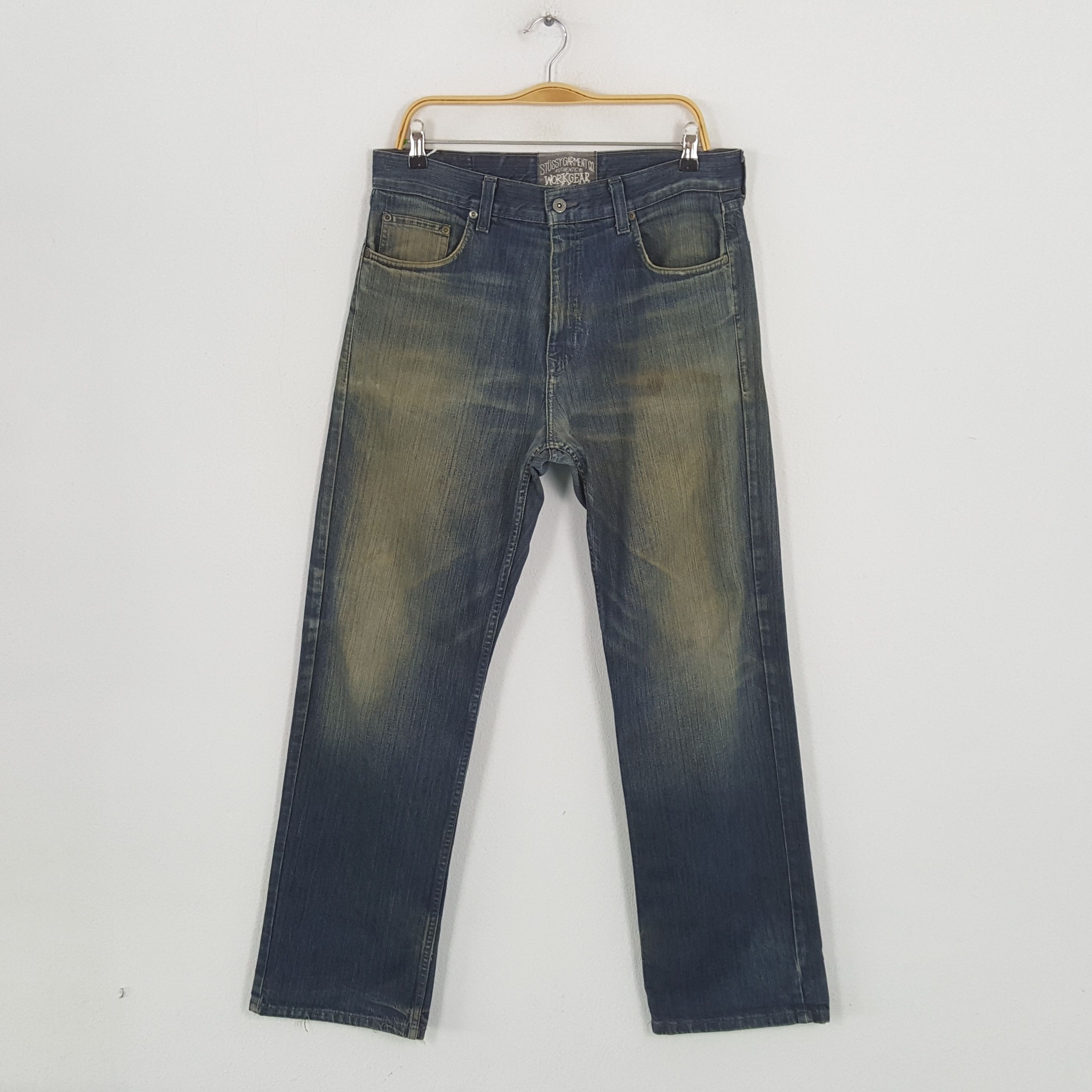 Stussy × Vintage Vintage STUSSY Streetwear Skateboard Logo Custom Style Jean Size US 33 - 4 Thumbnail