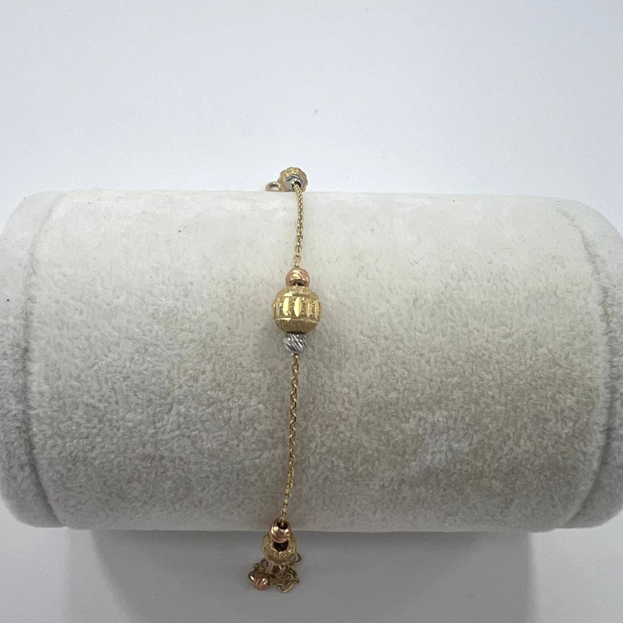 Other 14K tri-color gold bead bracelet in white rose yellow tonelo Size ONE SIZE - 4 Thumbnail