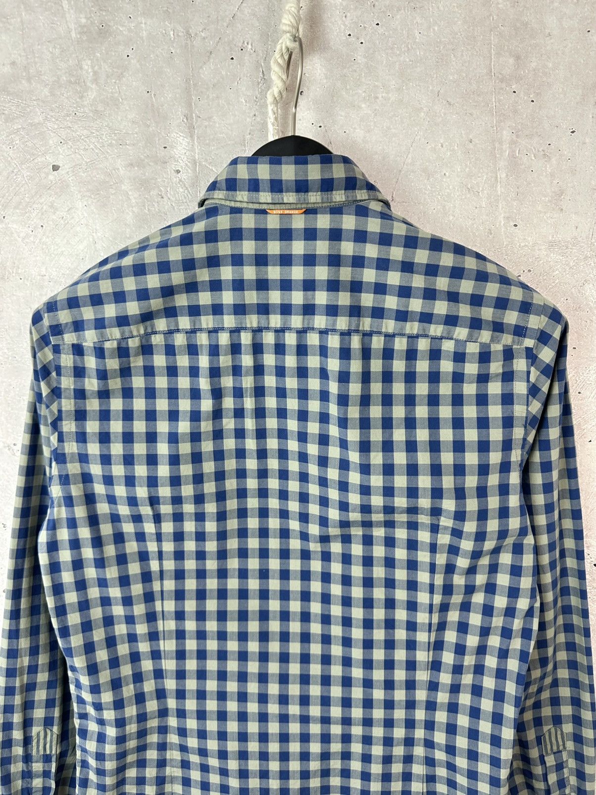 Hugo Boss Boss Orange Slim Fit Grey-Blue Cotton Check Men’s Shirt Size US S / EU 44-46 / 1 - 10 Thumbnail