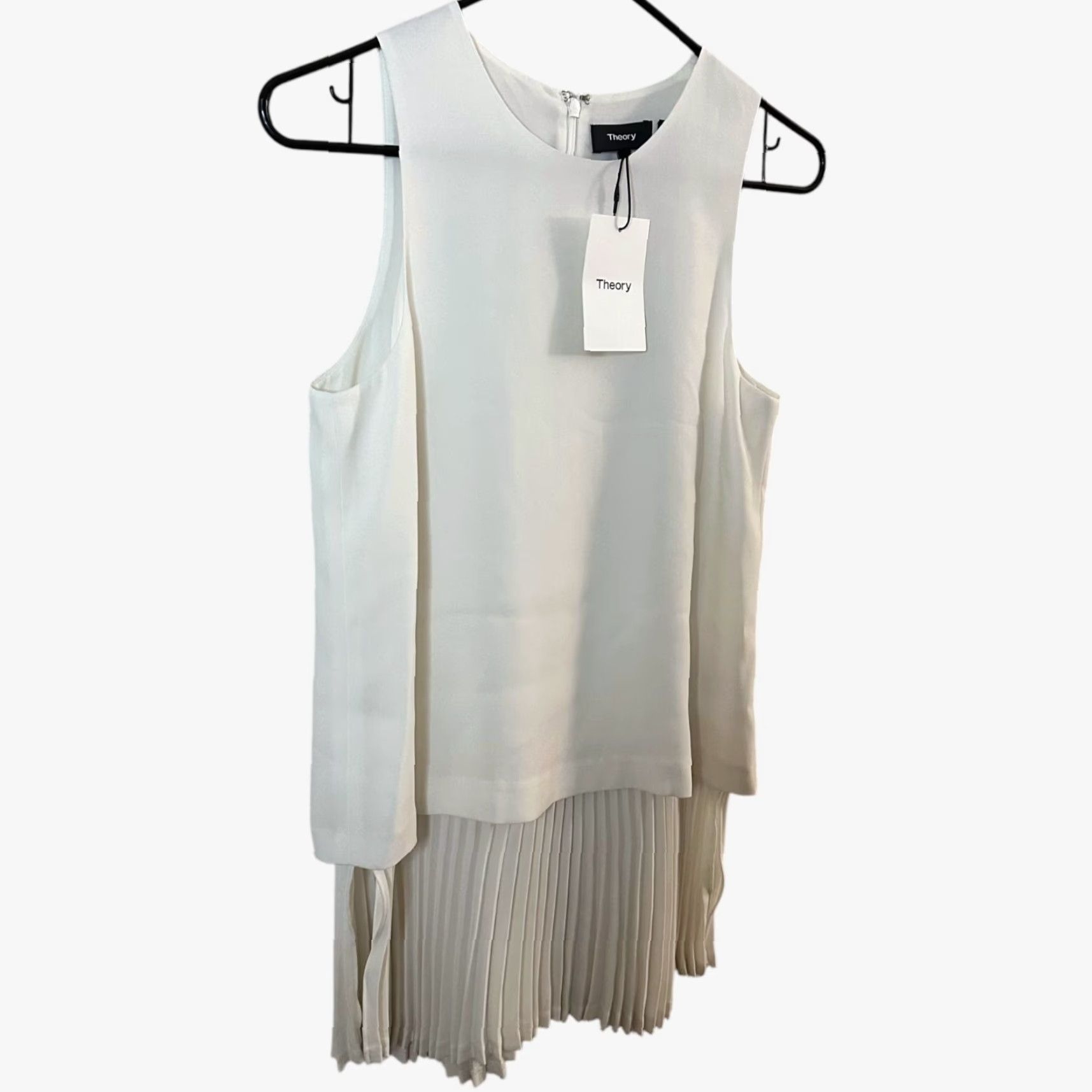 Theory Theory Anastaza Winslow Crepe Layered Top Ivory Women's Size Small Size S / US 4 / IT 40 - 3 Thumbnail