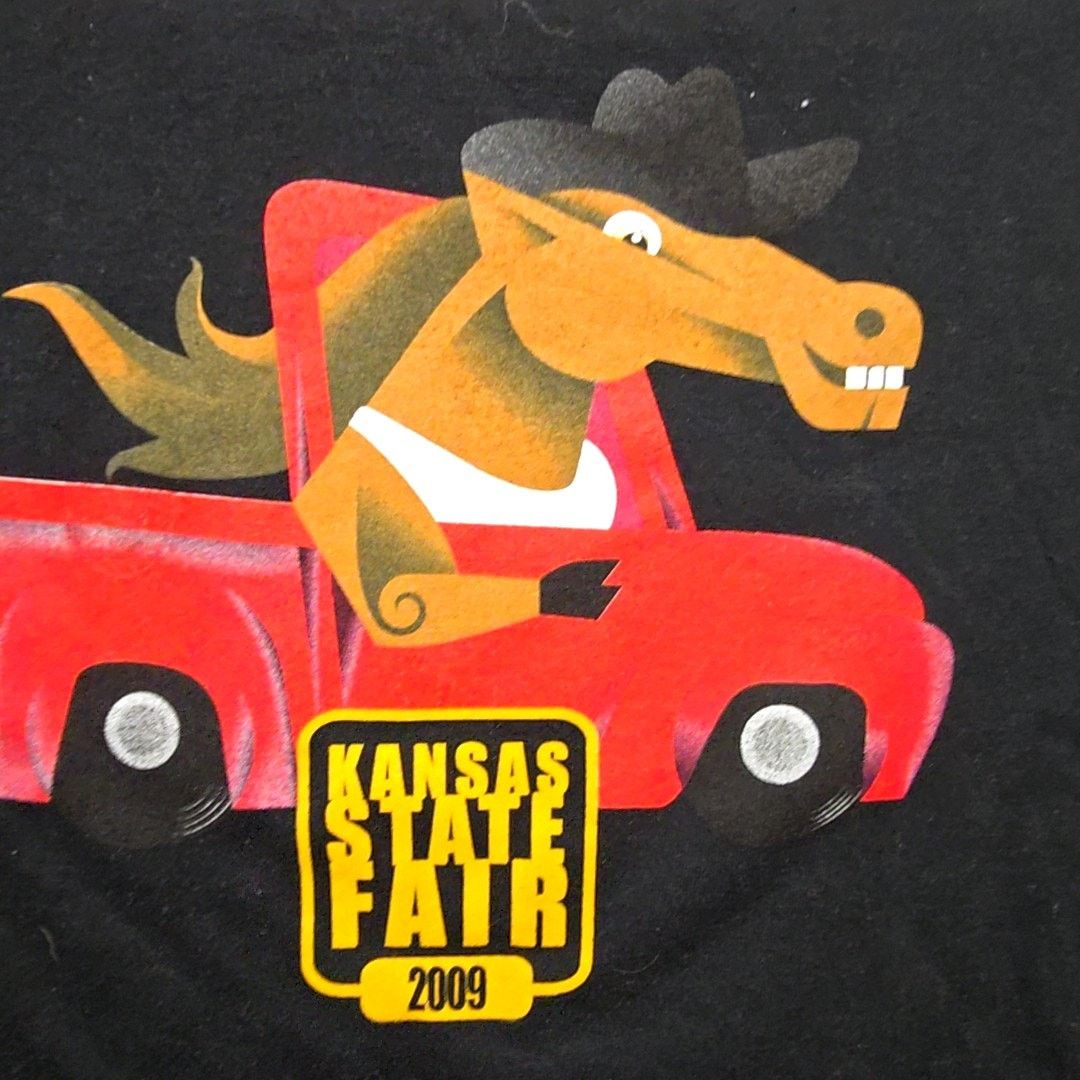 Gildan 2009 Kansas State Fair Horse Graphic Tee Black L Shirt Size US L / EU 52-54 / 3 - 3 Thumbnail