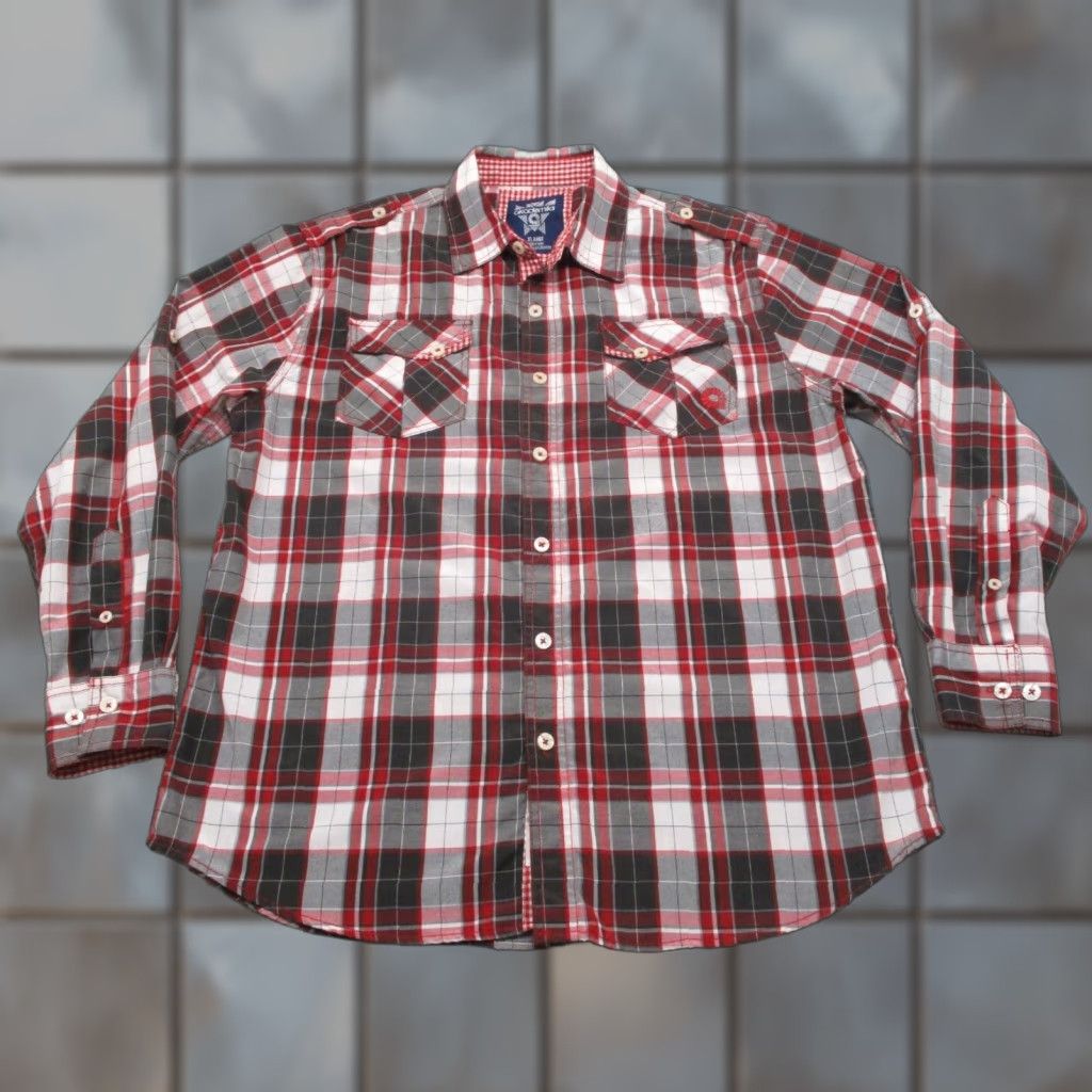 Akademiks Akademiks Shirt Mens XL Button Up Roll Up Long Sleeve Casual Plaid Multicolor Never Worn Size US XL / EU 56 / 4 - 1 Thumbnail