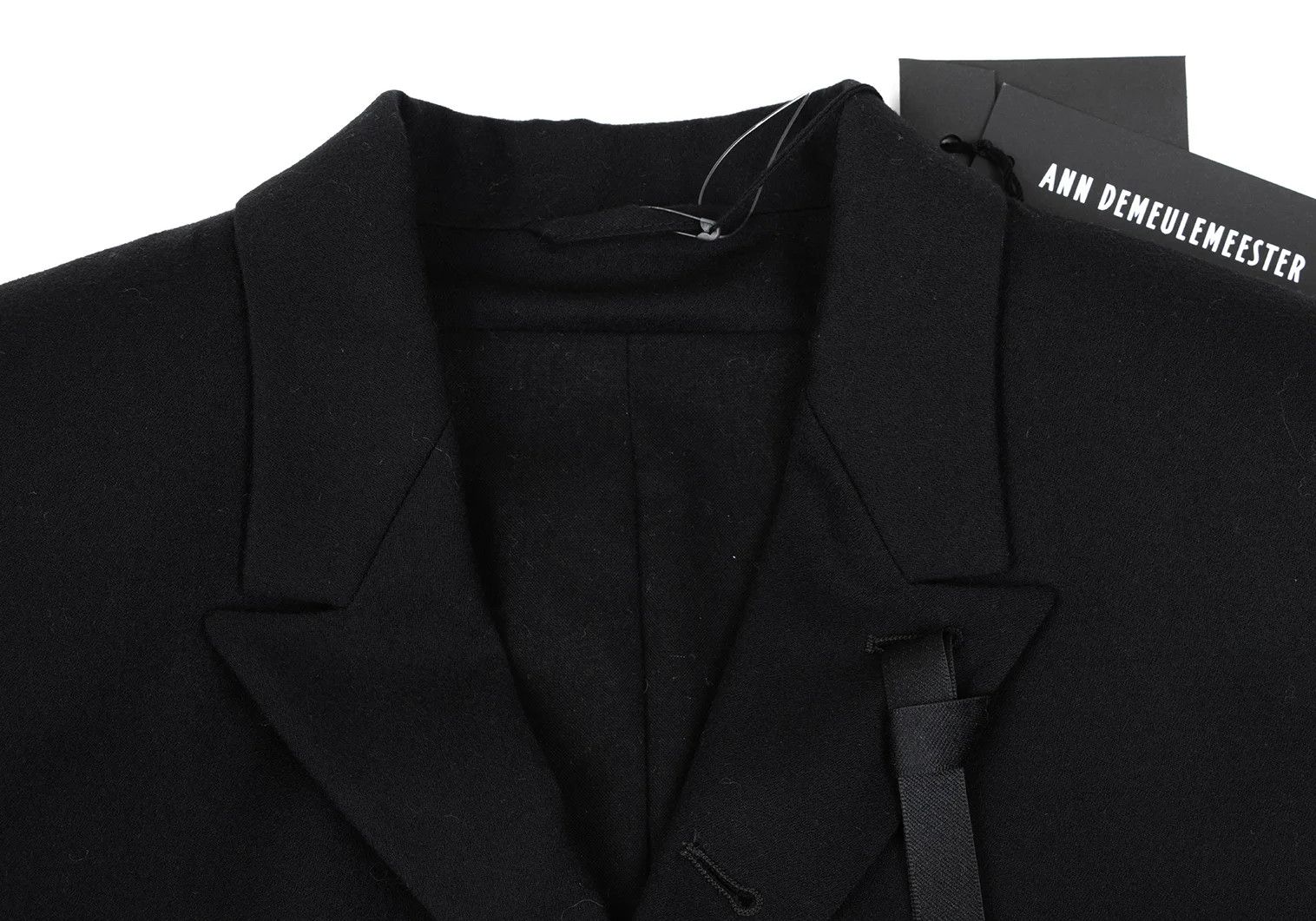 Ann Demeulemeester Wool Strap Design Jacket in Black, Size XXS Size US XXS / EU 40 - 3 Thumbnail