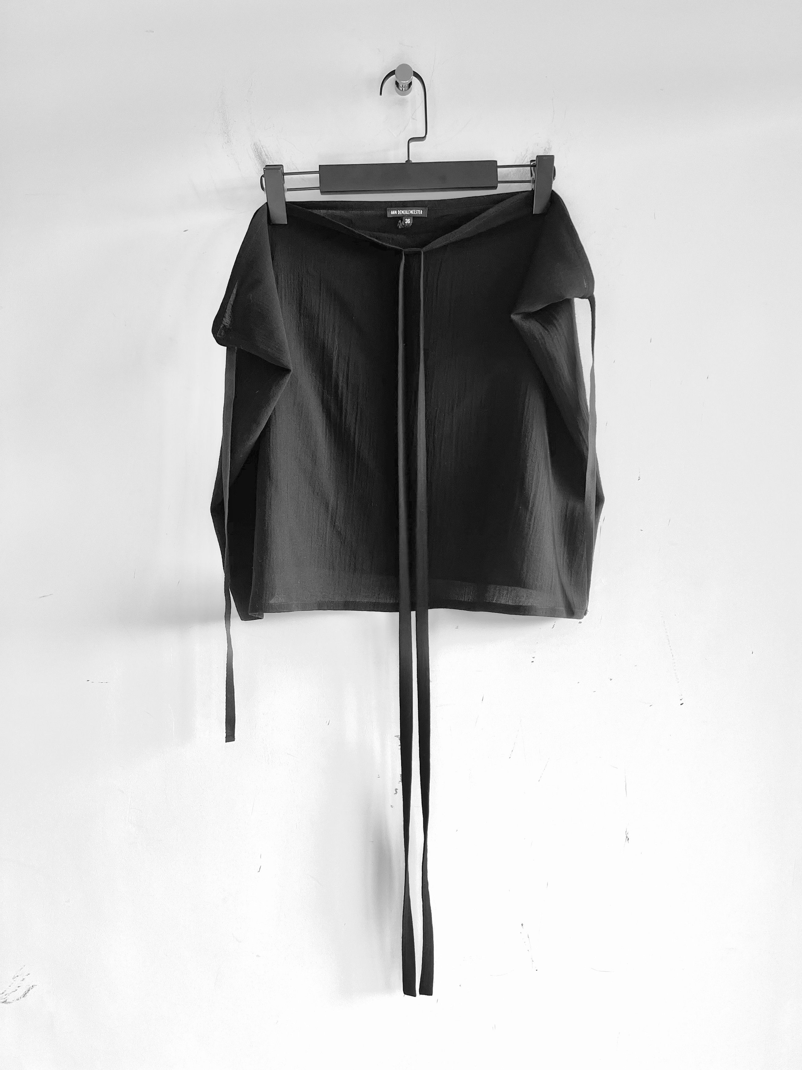 Ann Demeulemeester Ann Demeulemeester - VIRGIN WOOL Wrap Mini Skirt Size 36" / US 14 / IT 50 - 2 Thumbnail