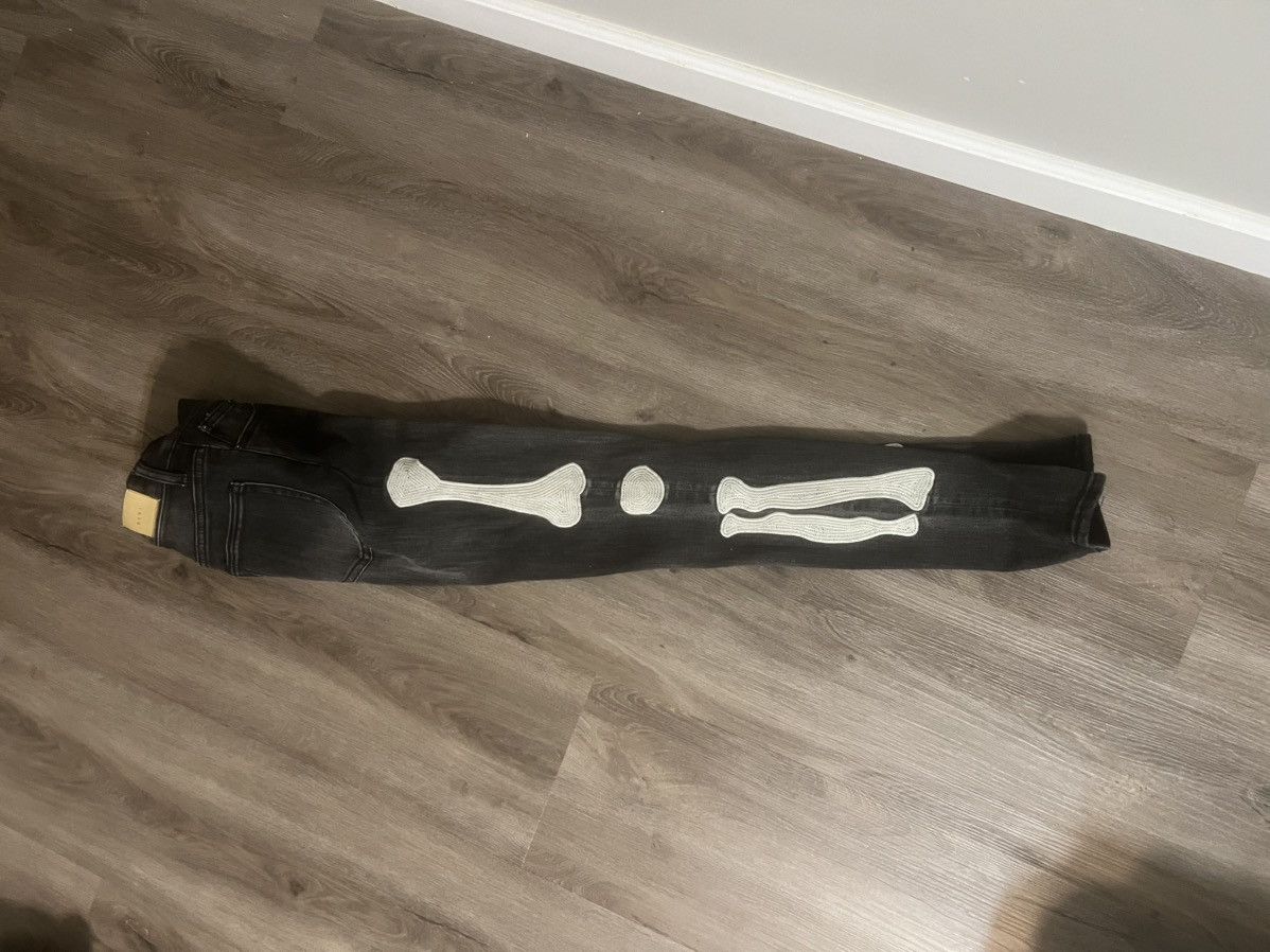 MNML MNML black jeans with bones on the side Size US 29 - 2 Thumbnail