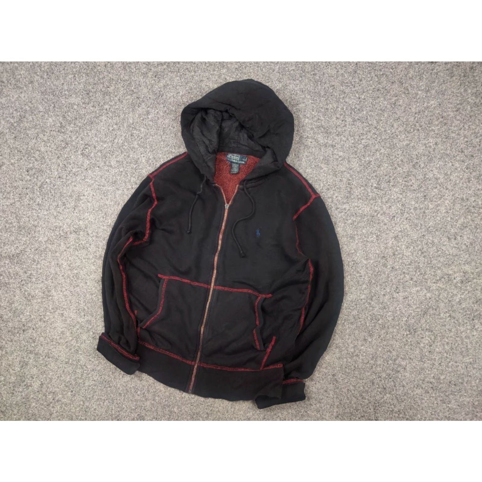 Polo Ralph Lauren VINTAGE Polo Ralph Lauren Logo Black Red Zip Hoodie 90s Polo Ralph Lauren Hoodie S Mens Black 90s Logo Hoodie Size US S / EU 44-46 / 1 - 3 Thumbnail