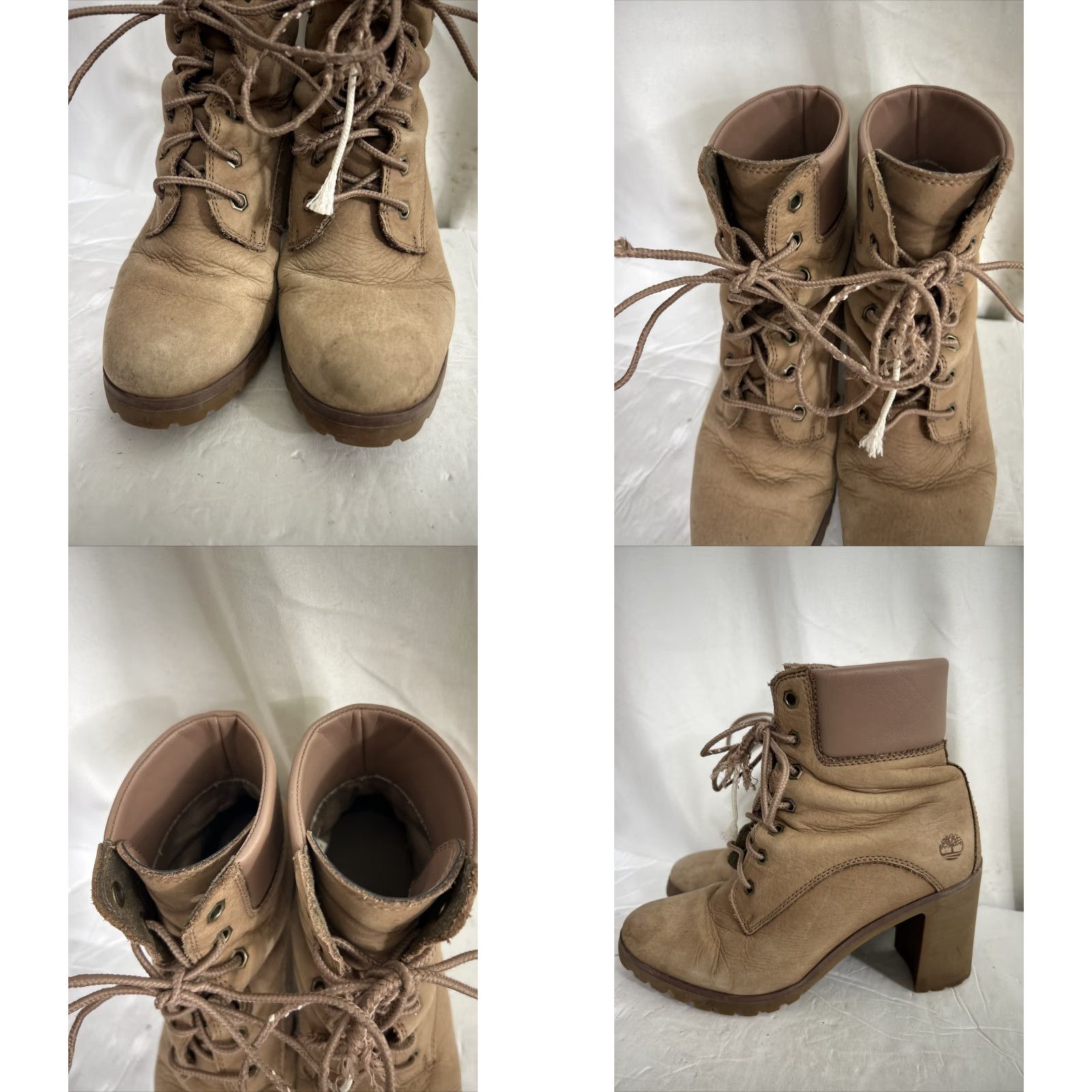 Timberland VINTAGE Timberland Boots Allington 6-inch Lace-Up Heeled Boot Womens 7 Tan Lights Taupe Nubuck Leather Size US 7 / IT 37 - 8 Thumbnail
