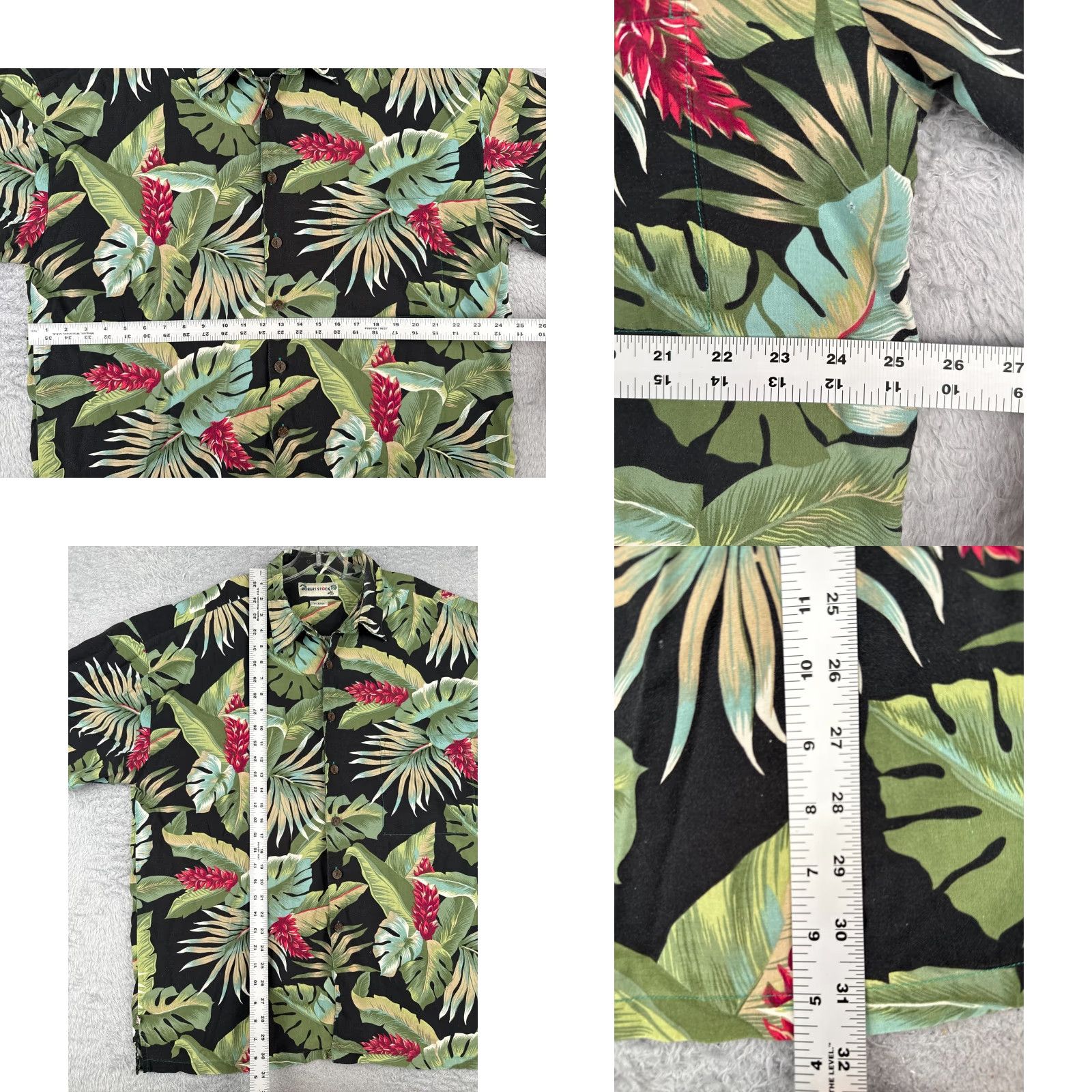 Vintage VINTAGE Robert Stock Shirt Men Extra Large Black Floral Cotton Blend Hawaiian Size US XL / EU 56 / 4 - 8 Thumbnail