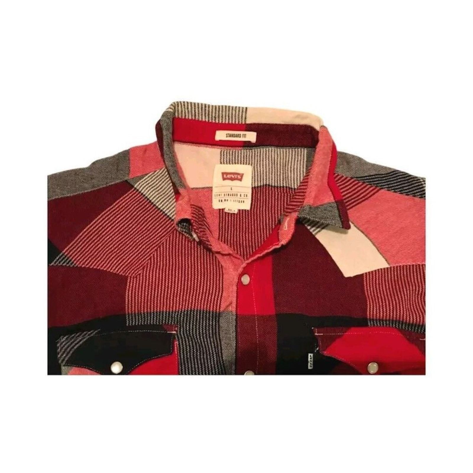 Levi's NWOT Levi's Men's Plaid Shirt L Red Beige Black Long Size US L / EU 52-54 / 3 - 4 Thumbnail
