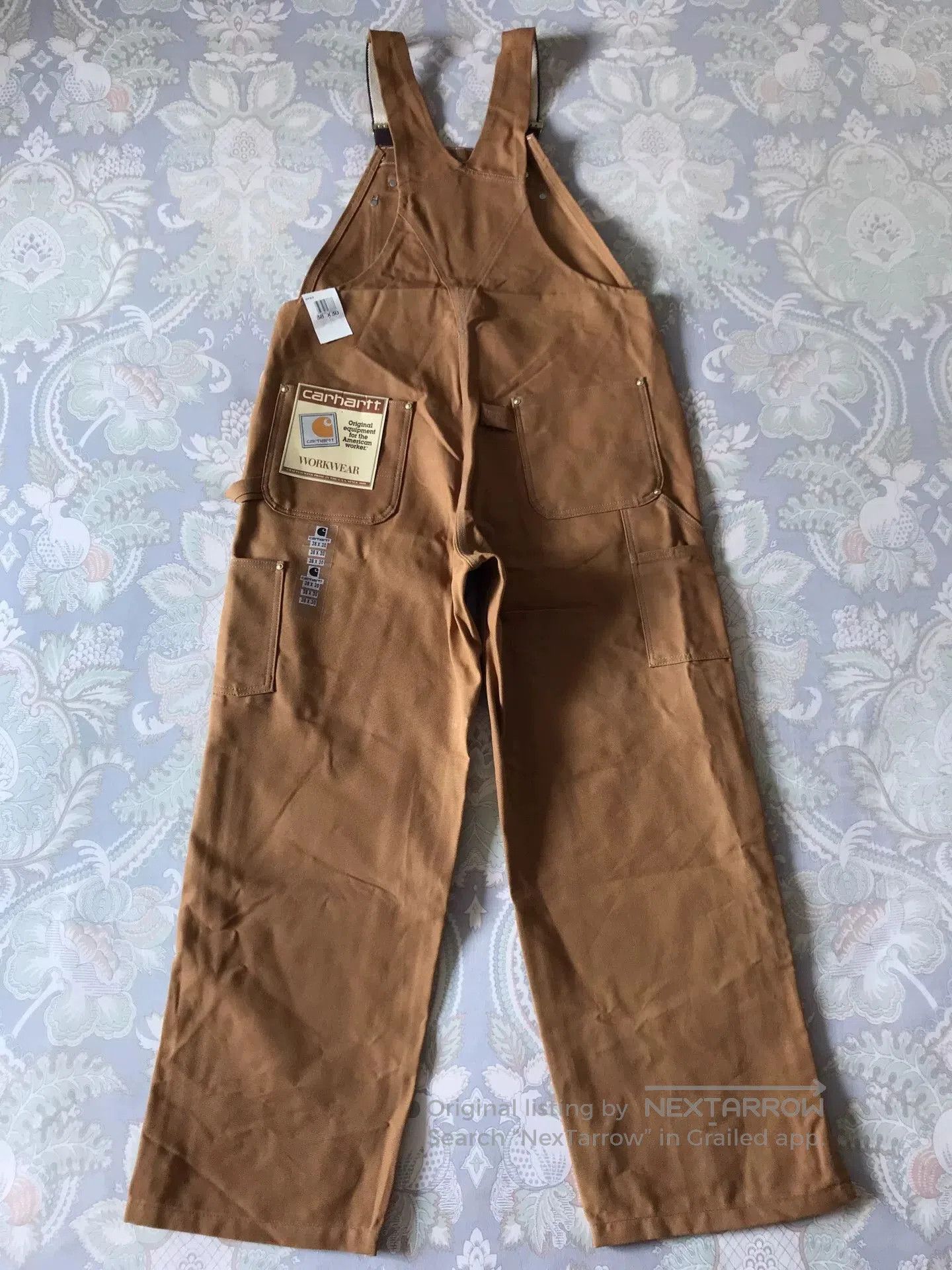 Carhartt Carhartt 6FBZ R05 Brown Bib Overalls W38L30. Size US 38 / EU 54 - 4 Thumbnail
