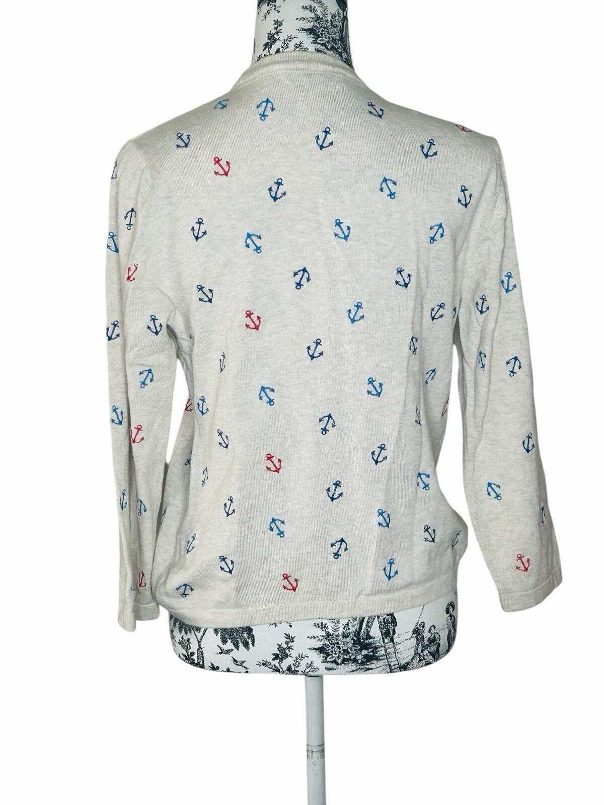 Other Laura Ashley White Knit Sweater Cardigan 100% Cotton - Sz M Size M / US 6-8 / IT 42-44 - 3 Thumbnail