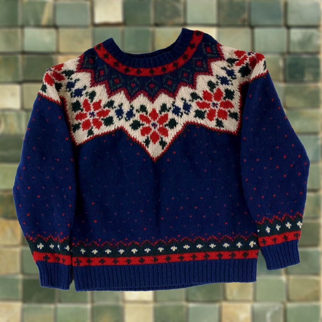 Eddie Bauer Eddie Bauer Sweater 100% Wool Nordic Long Sleeve Blue Womens M Pullover Women Wool blue M Size M / US 6-8 / IT 42-44 - 1 Thumbnail