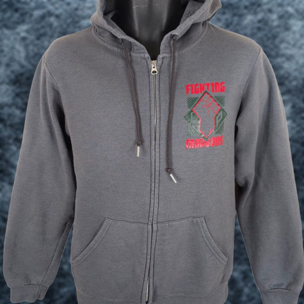 Fruit Of The Loom UP Fighting Maroons Hoodie Mens Size Small Gray Full Zip Sweatshirt Size US S / EU 44-46 / 1 - 1 Thumbnail
